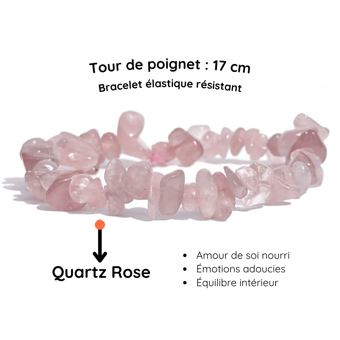 Fiche descriptive du Bracelet baroque pierre quartz rose