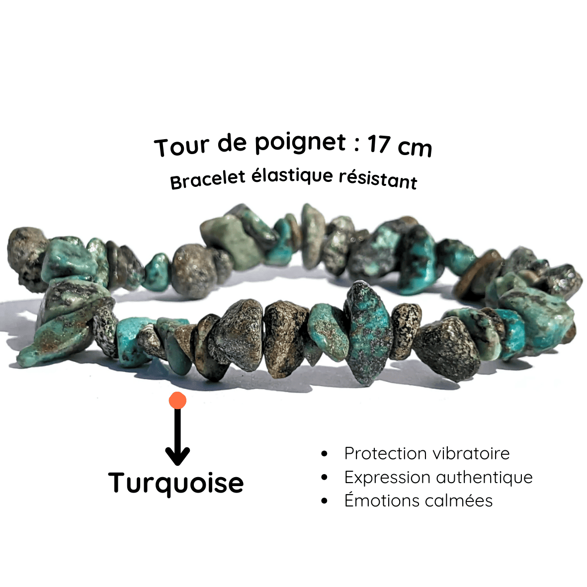 Fiche descriptive bracelet baroque pierre Turquoise