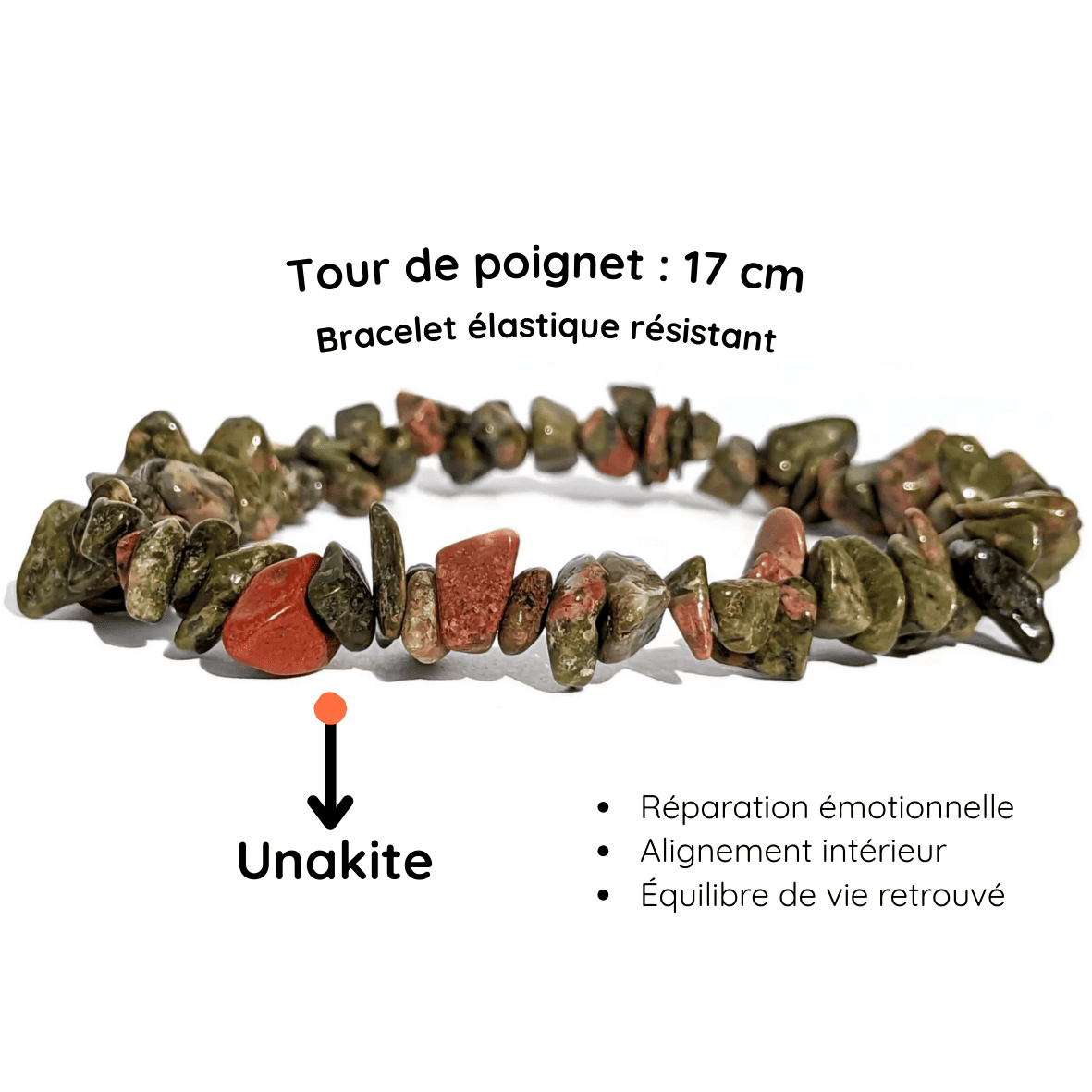 Fiche descriptive bracelet baroque pierre unakite