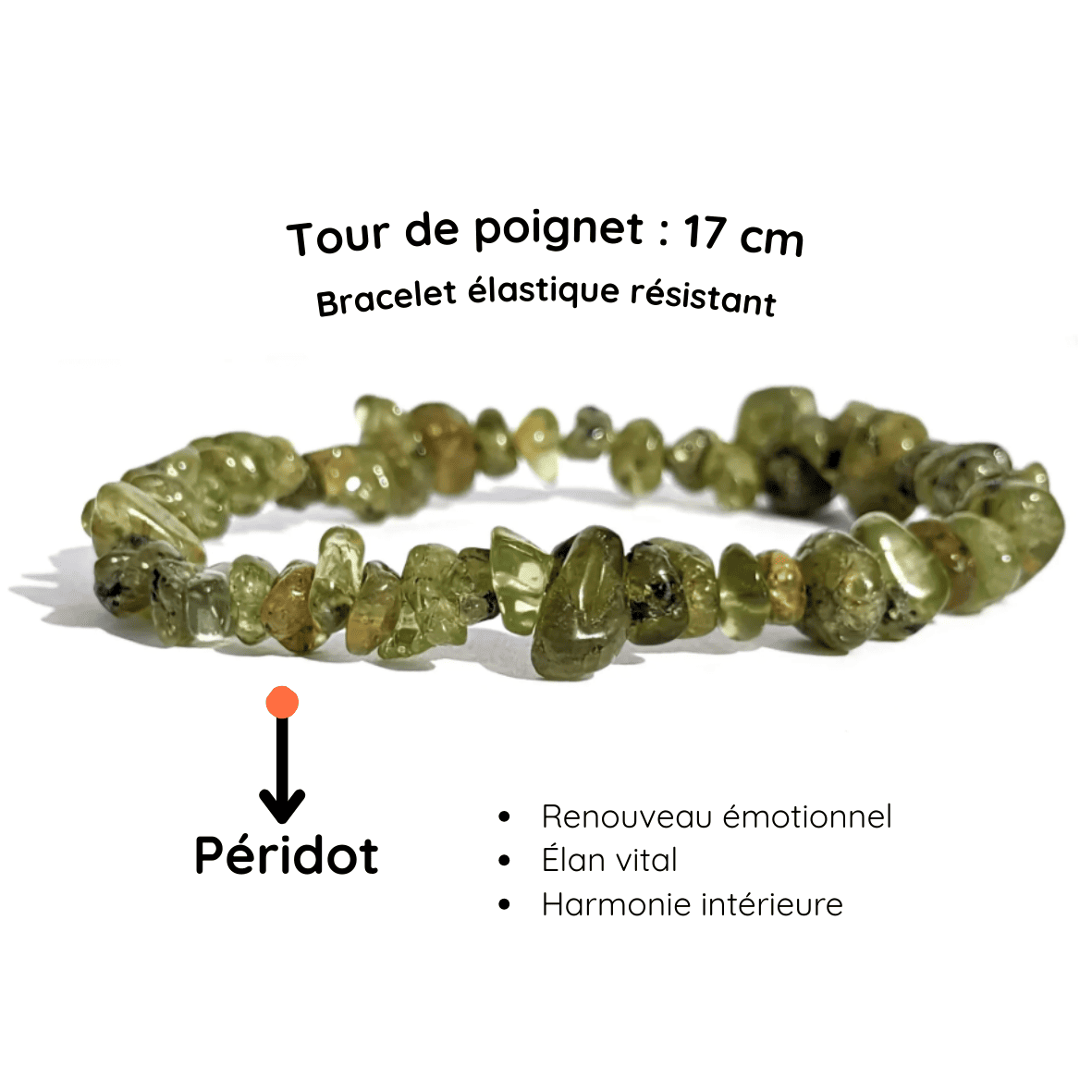 Fiche descriptive du Bracelet baroque pierre péridot