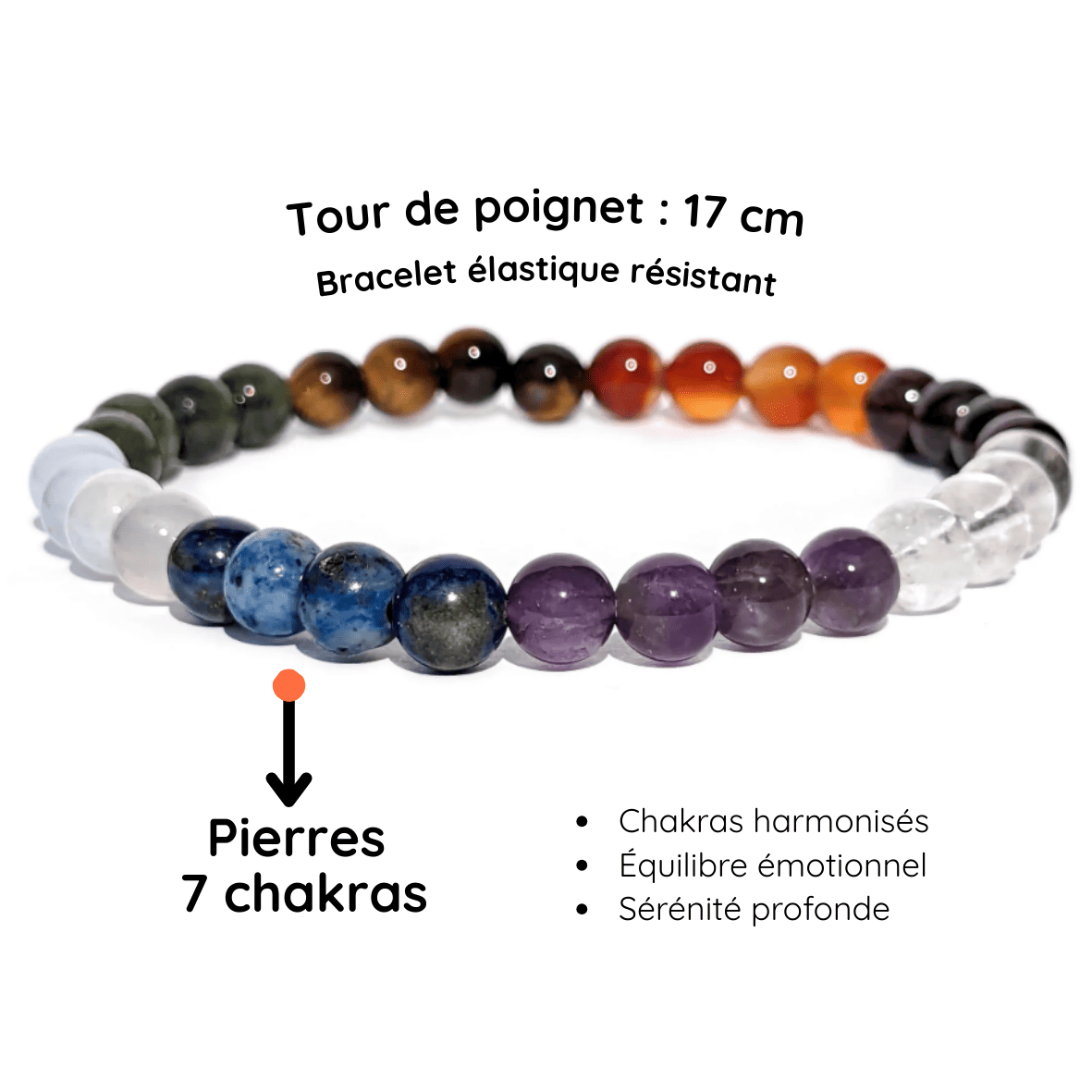 Fiche descriptive 7 chakra bracelet perle