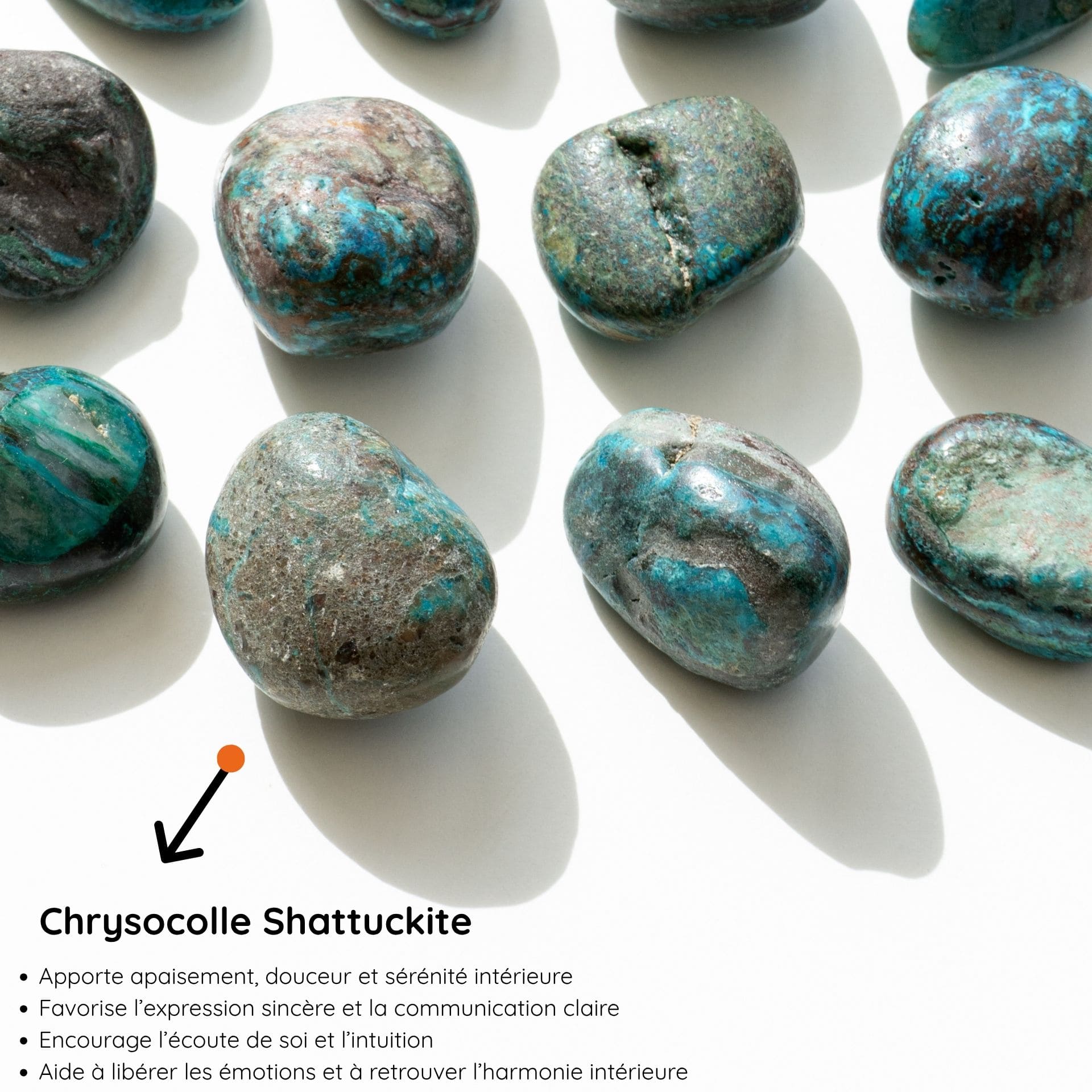 Chrysocolle Shattuckite vertus