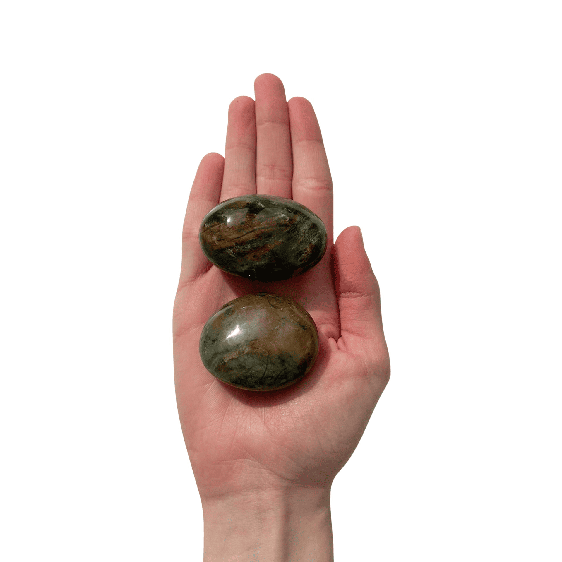 Galet Chrysoprase mains
