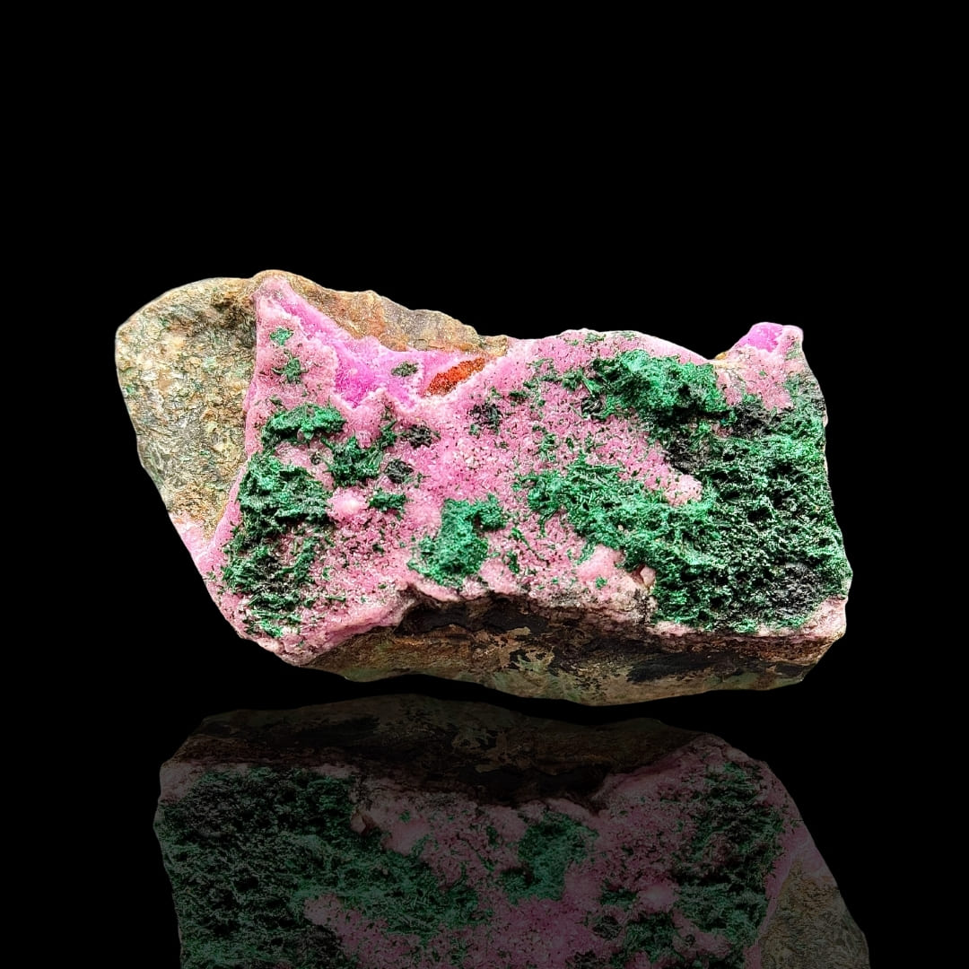 Cobaltocalcite et Malachite - Mine Mupine (RD Congo)