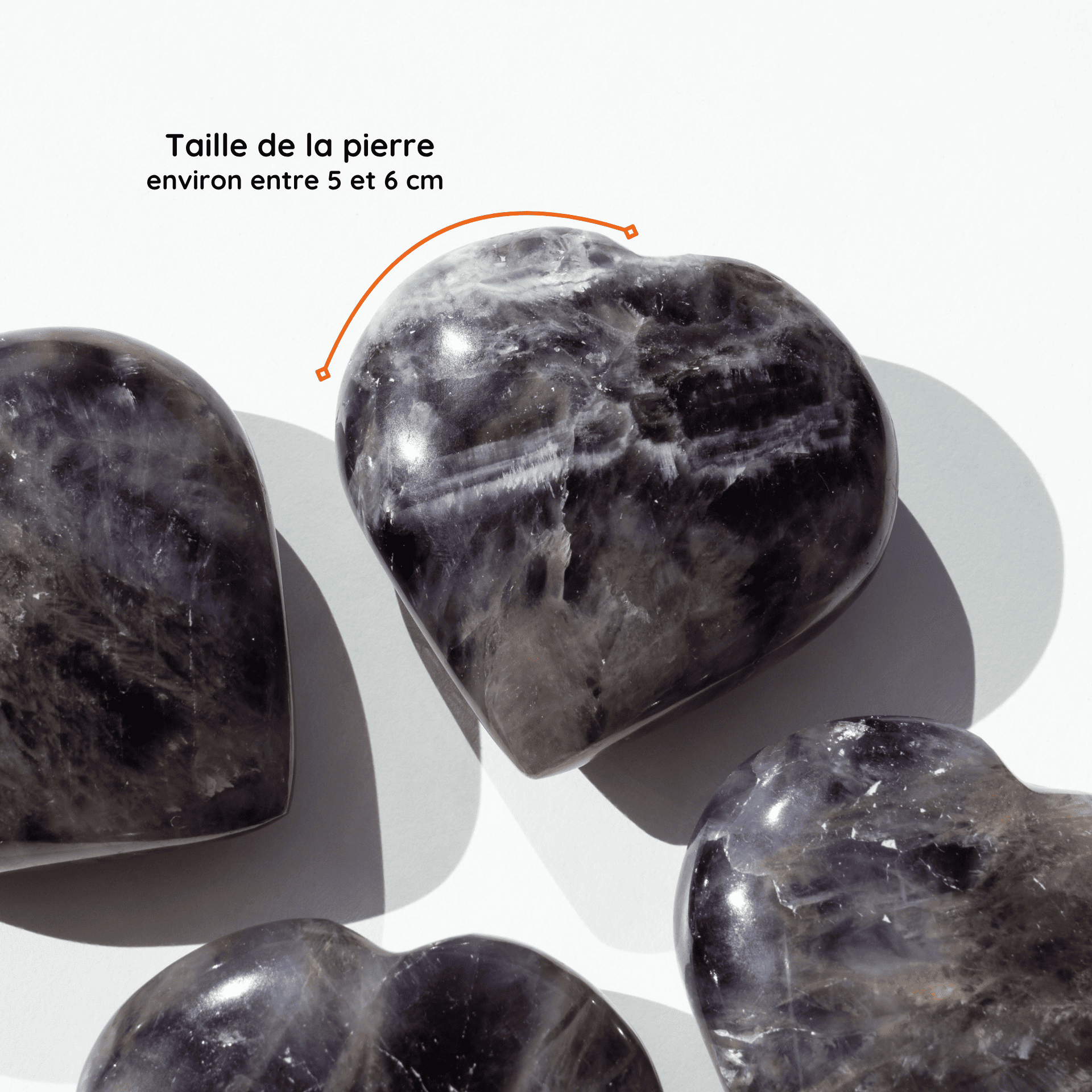 Galet cœur Améthyste taille