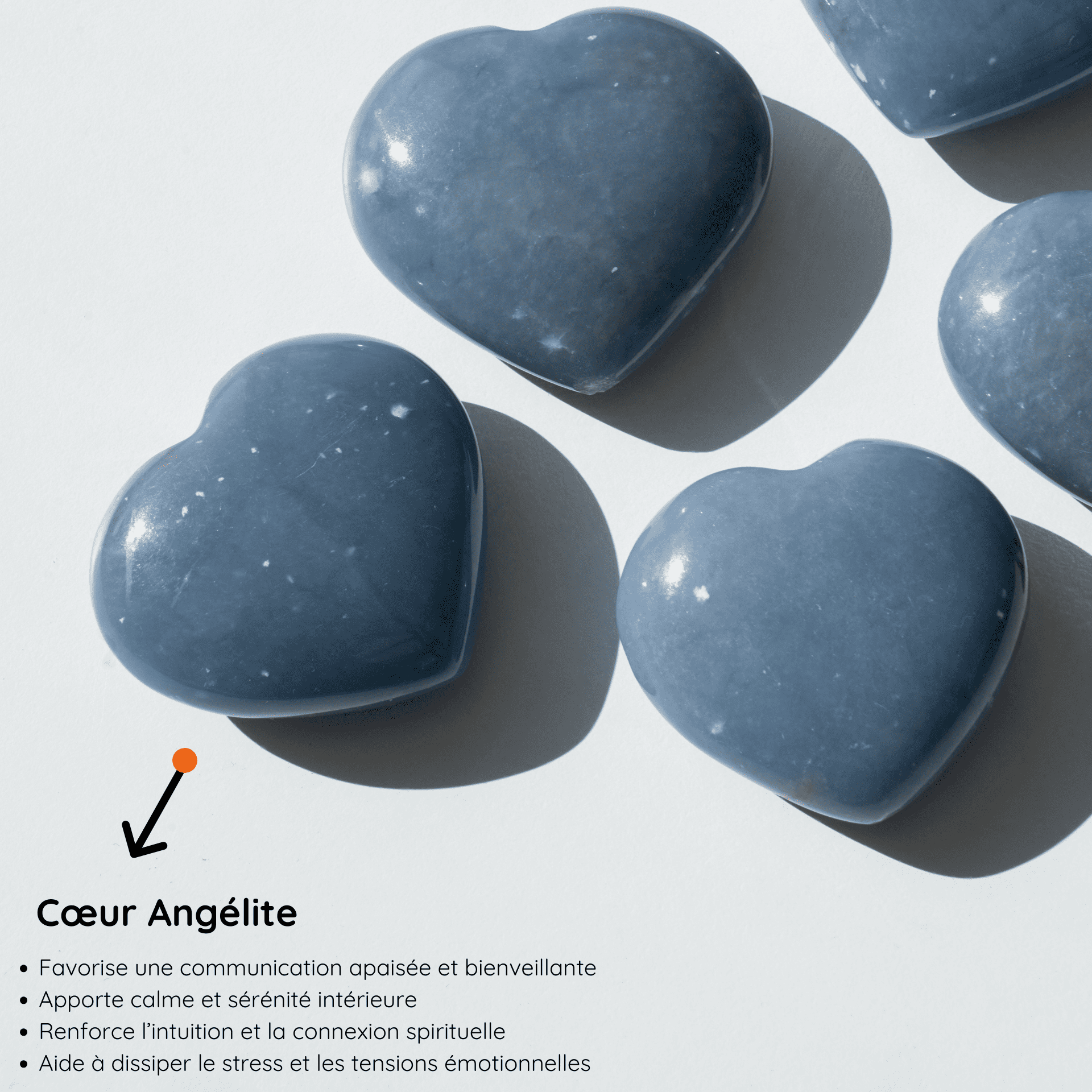 Galet Cœur Angélite vertus