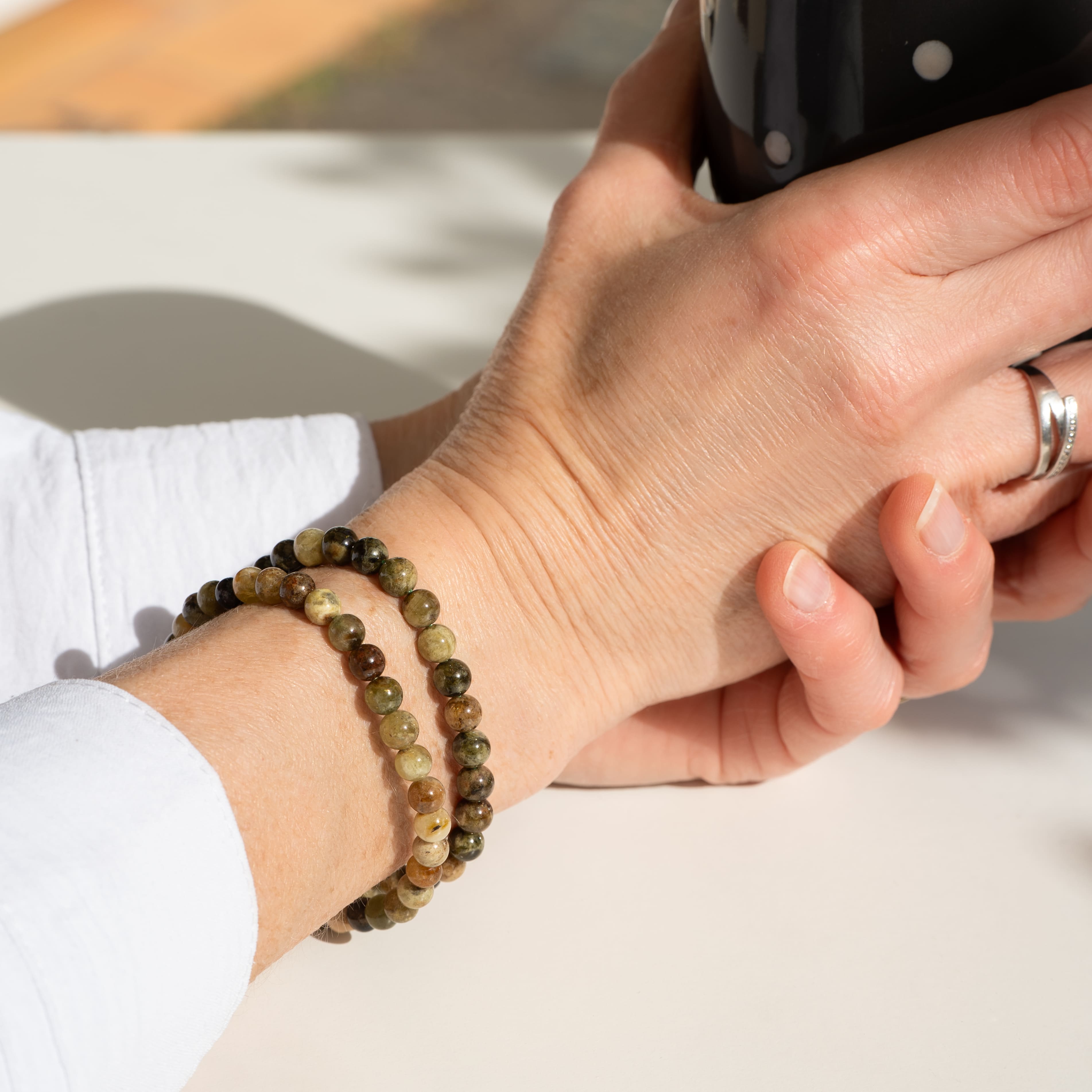Bracelet porter grenat grossulaire perle