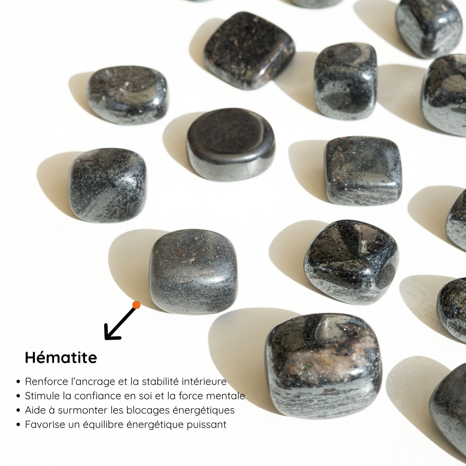Pierre Roulée Hématite – Force et Ancrage