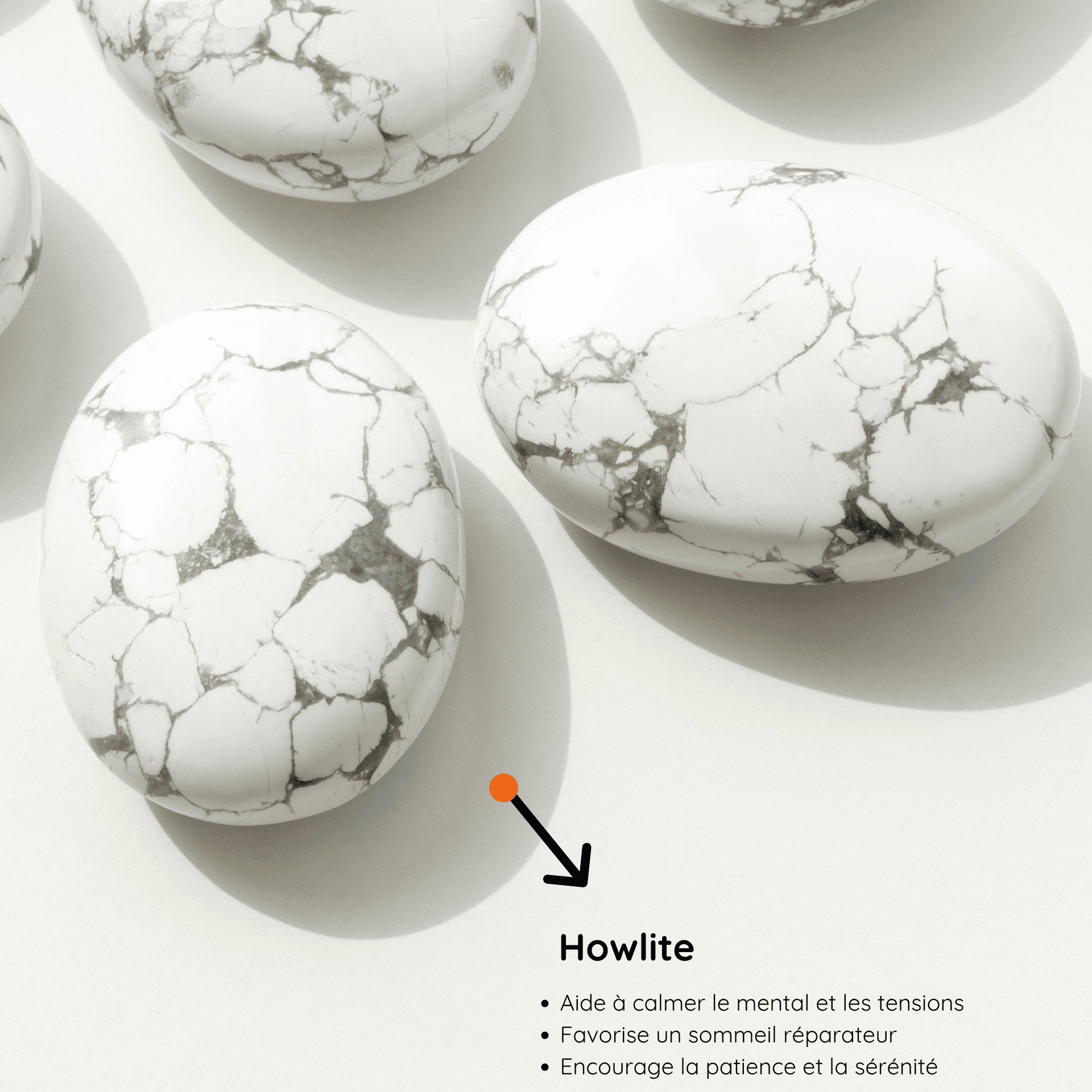 Galet Howlite vertus