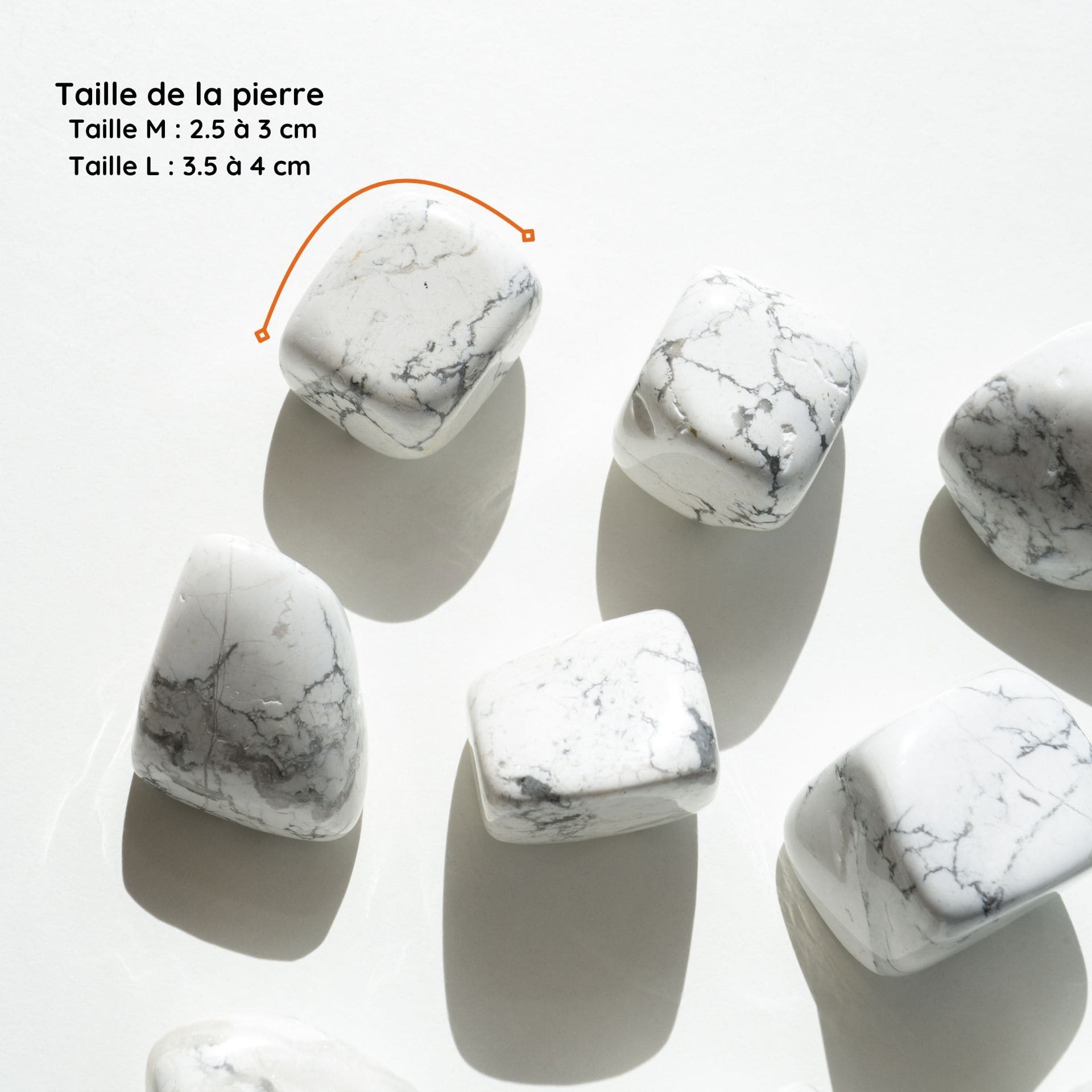 Howlite roulée taille