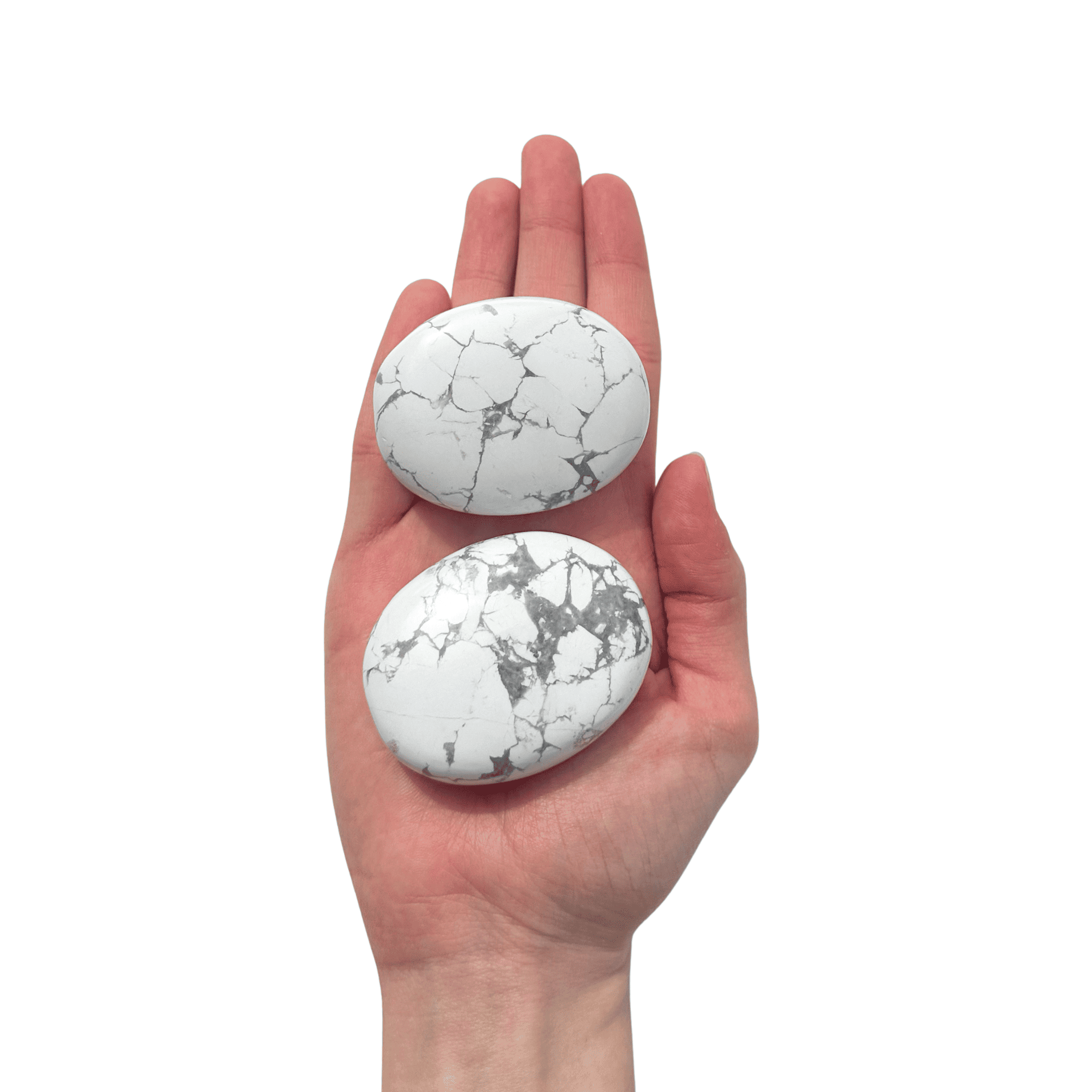 Galet Howlite mains