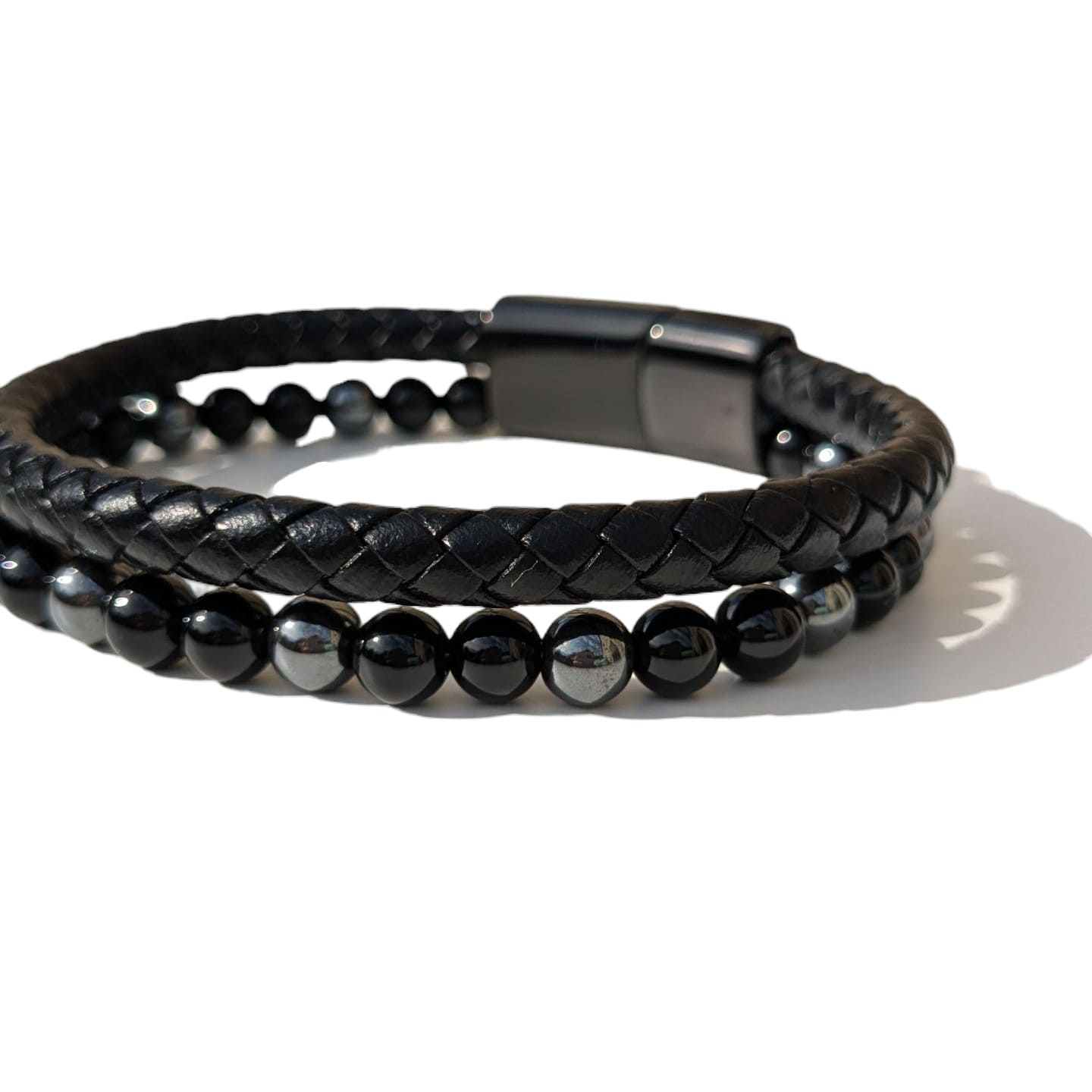 Bracelet Homme Pierre Naturelle Onyx et Hématite