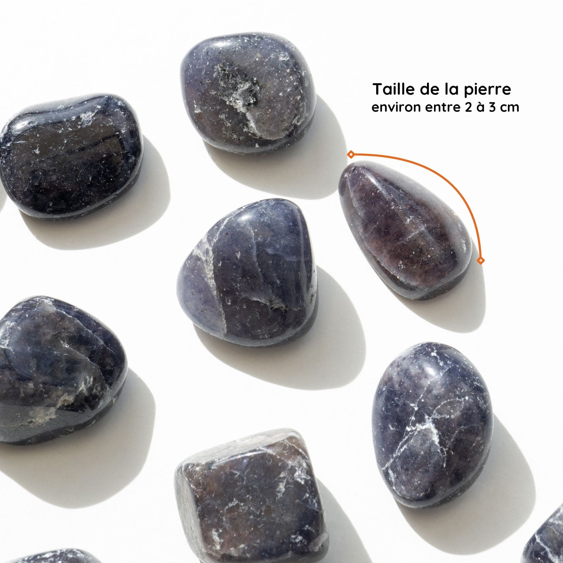 Pierre Roulée Iolite taille