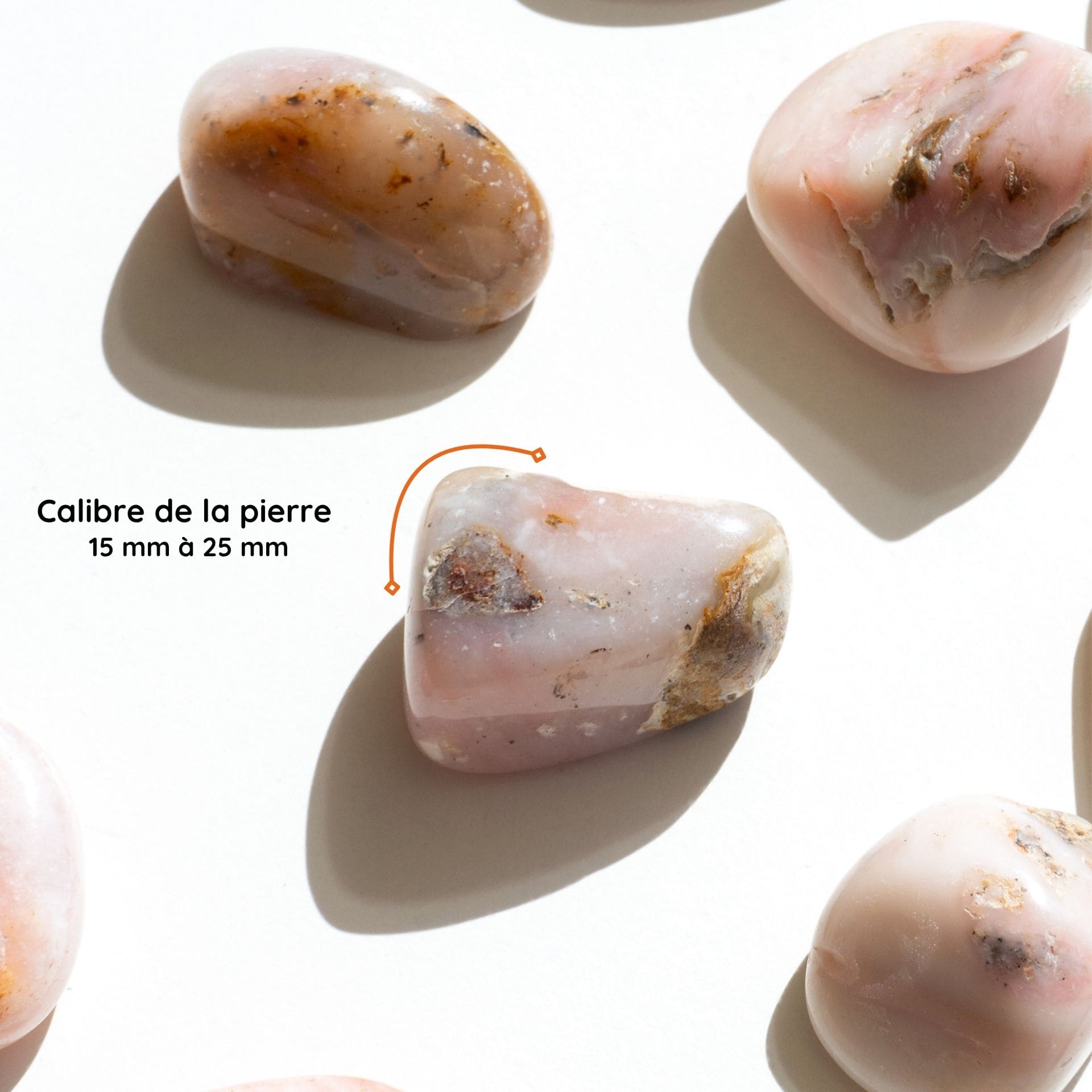 Opale rose taille