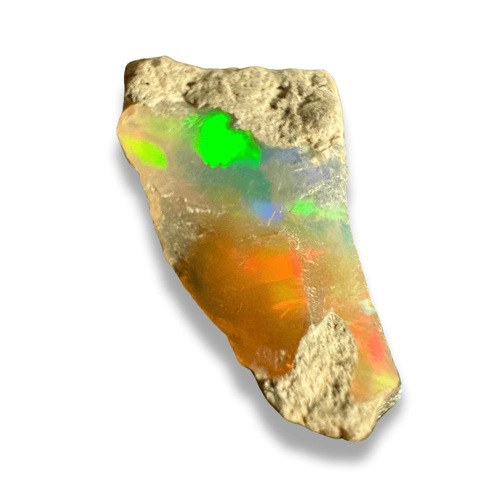 Opale Brute Naturelle éthiopienne Welo Fire - 4,20 Carats, 12x14x6 Mm, Pierre De Collection
