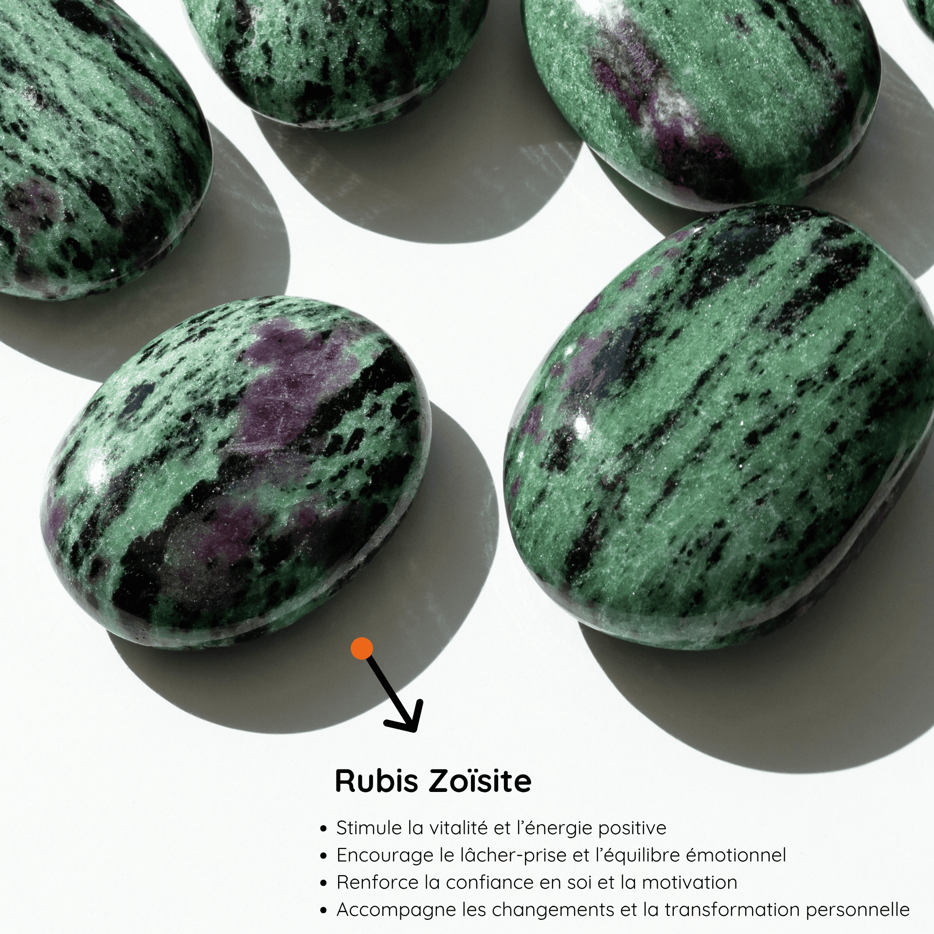 Galet Rubis Zoïsite vertus