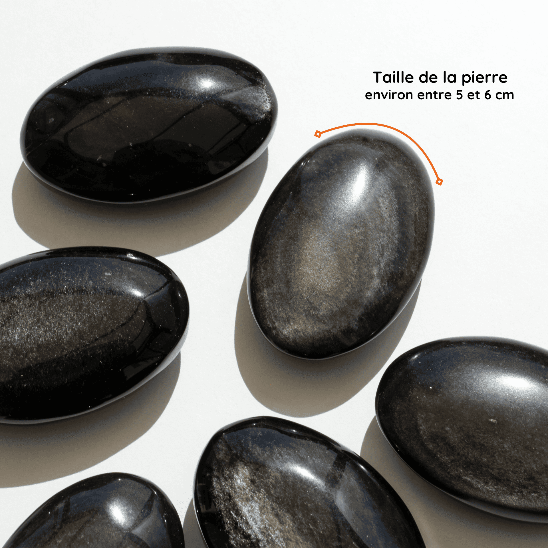 Galet Obsidienne Argentée taille