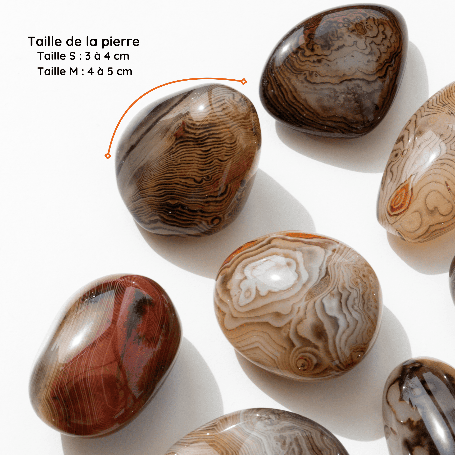 Galet Agate Sardonyx taille