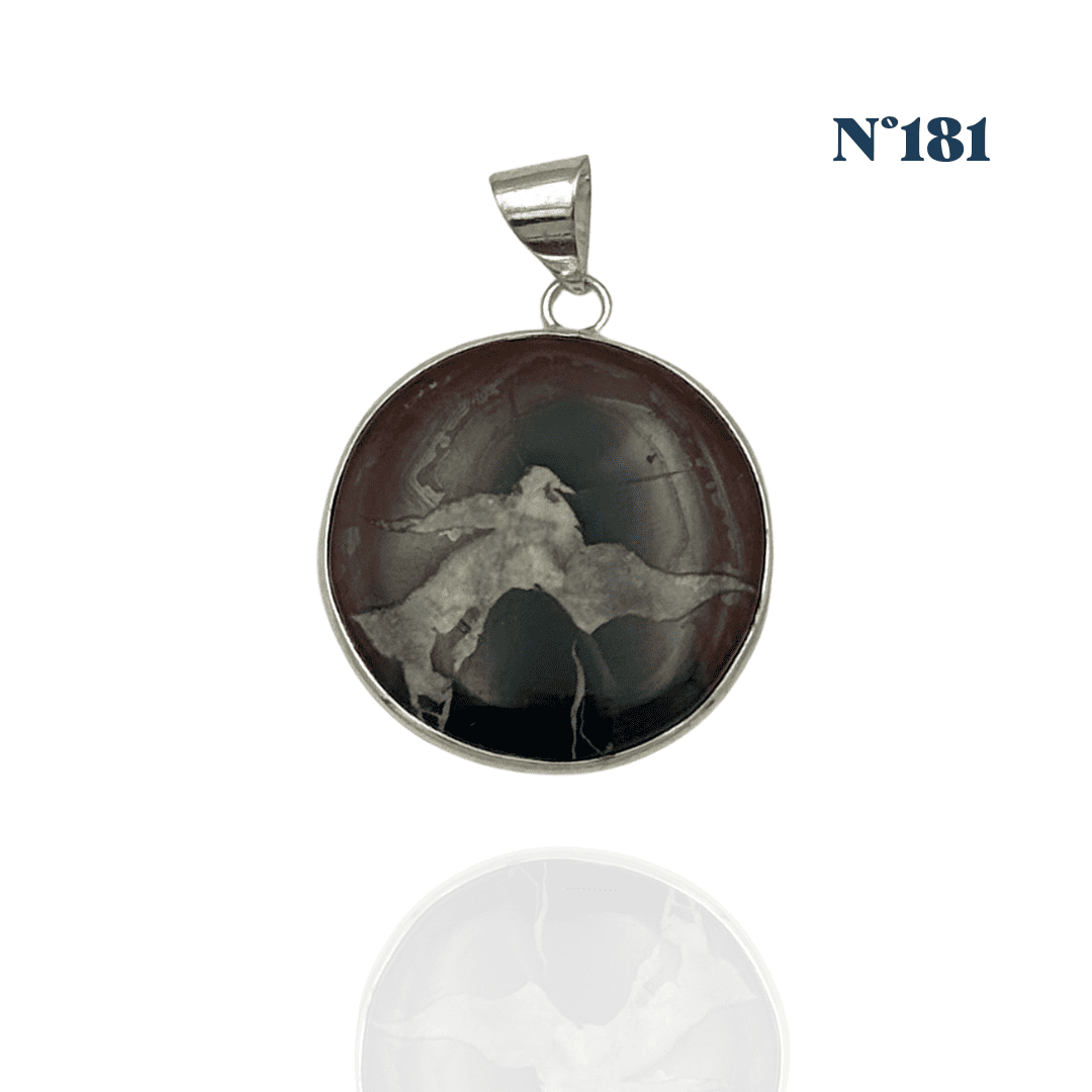 Pendentif Septaria Noire – Ancrage et Stabilité Émotionnelle