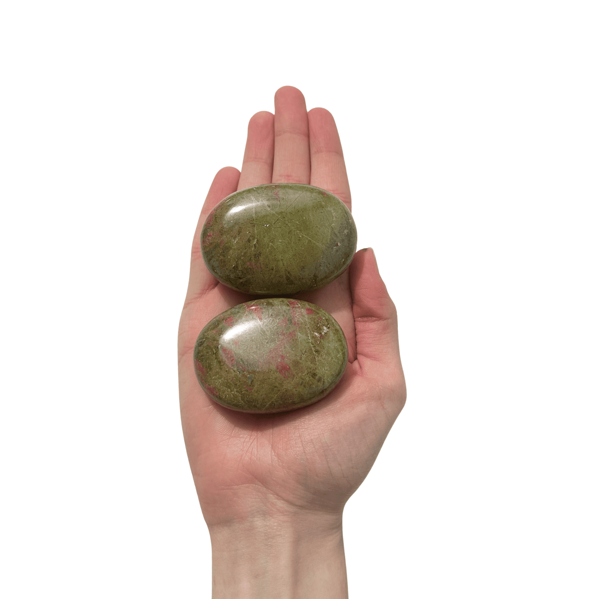 Galet Unakite mains