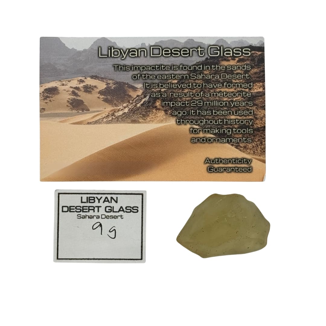 Verre Libyque 9g - Tektite d'Or du Sahara (Pièce Unique)
