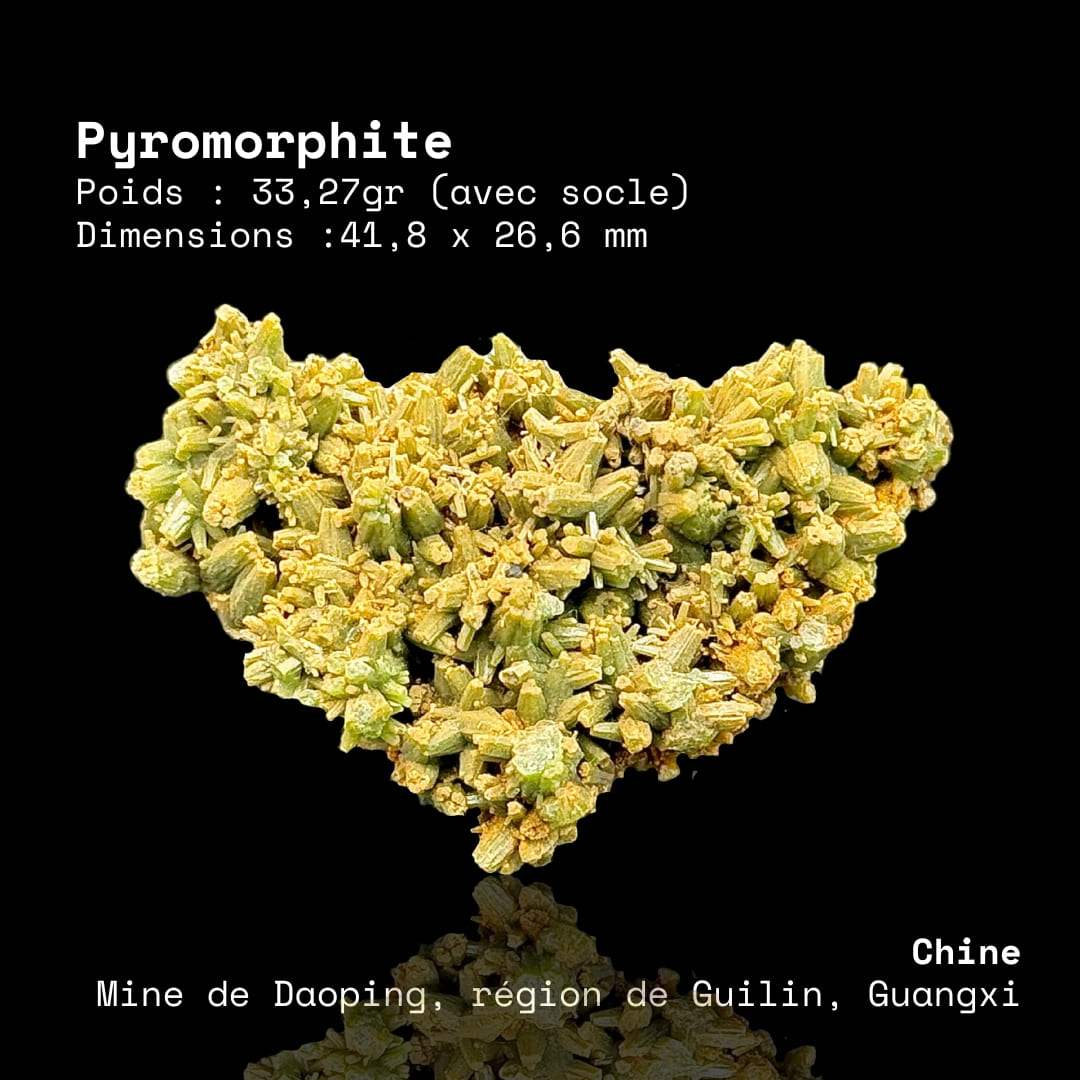 Pyromorphite Verte Cristallisée - Mine Daoping (Chine)