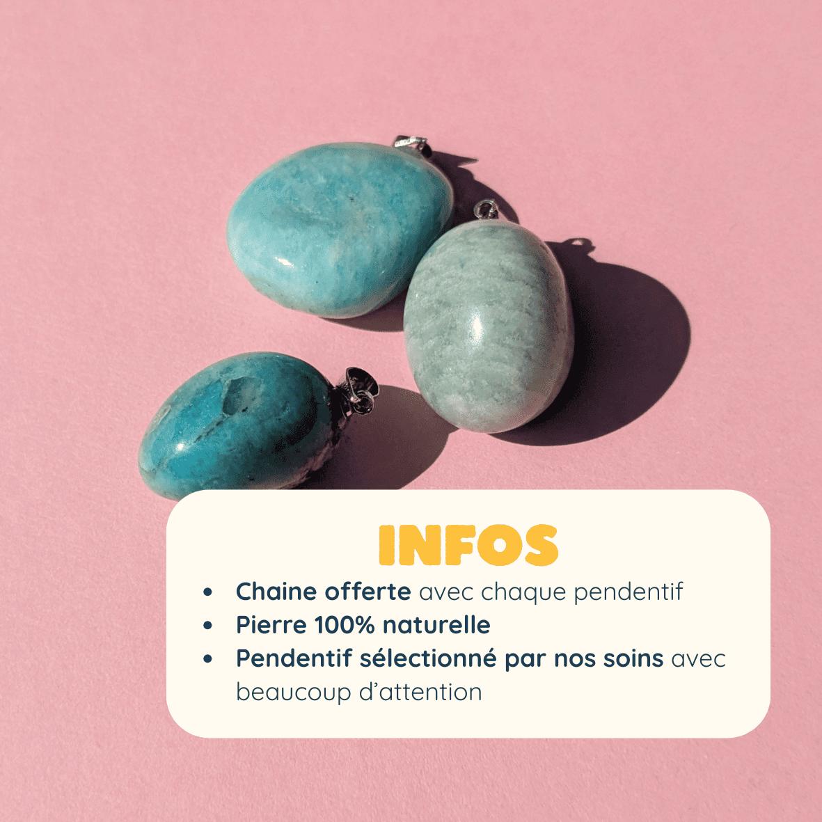 Pendentif en Amazonite Roulée – Apaisement et Expression