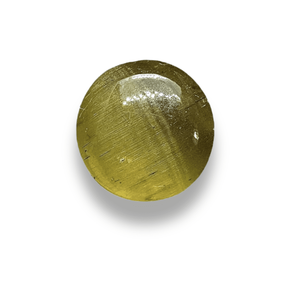 apatite jaune vert inclusion oeil de chat - madagascar