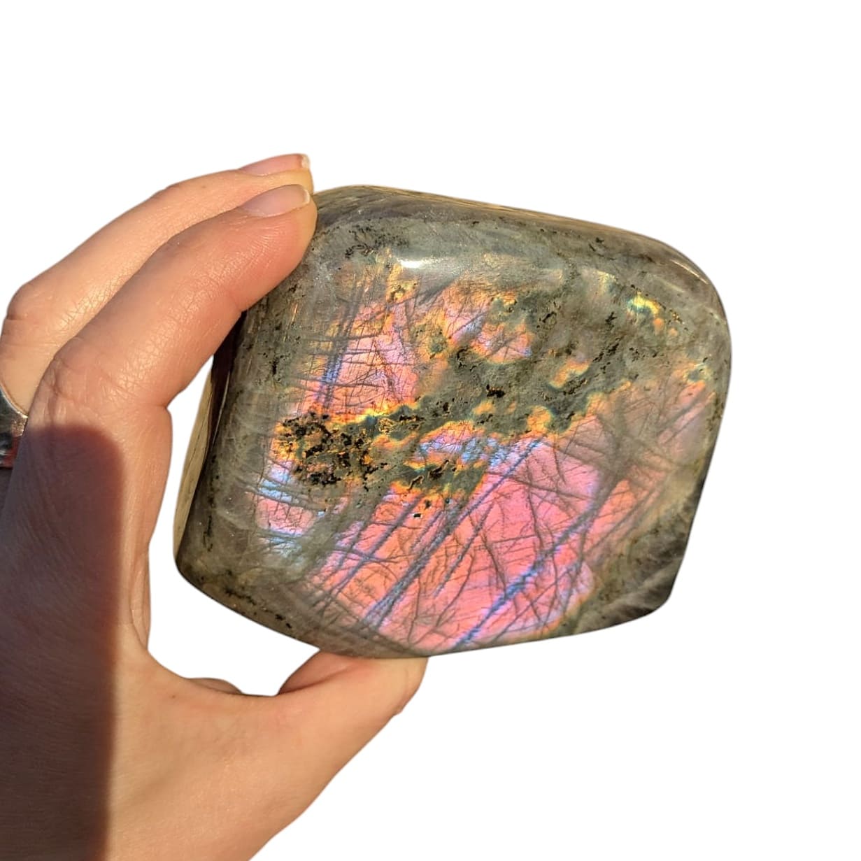 bloc labradorite rose