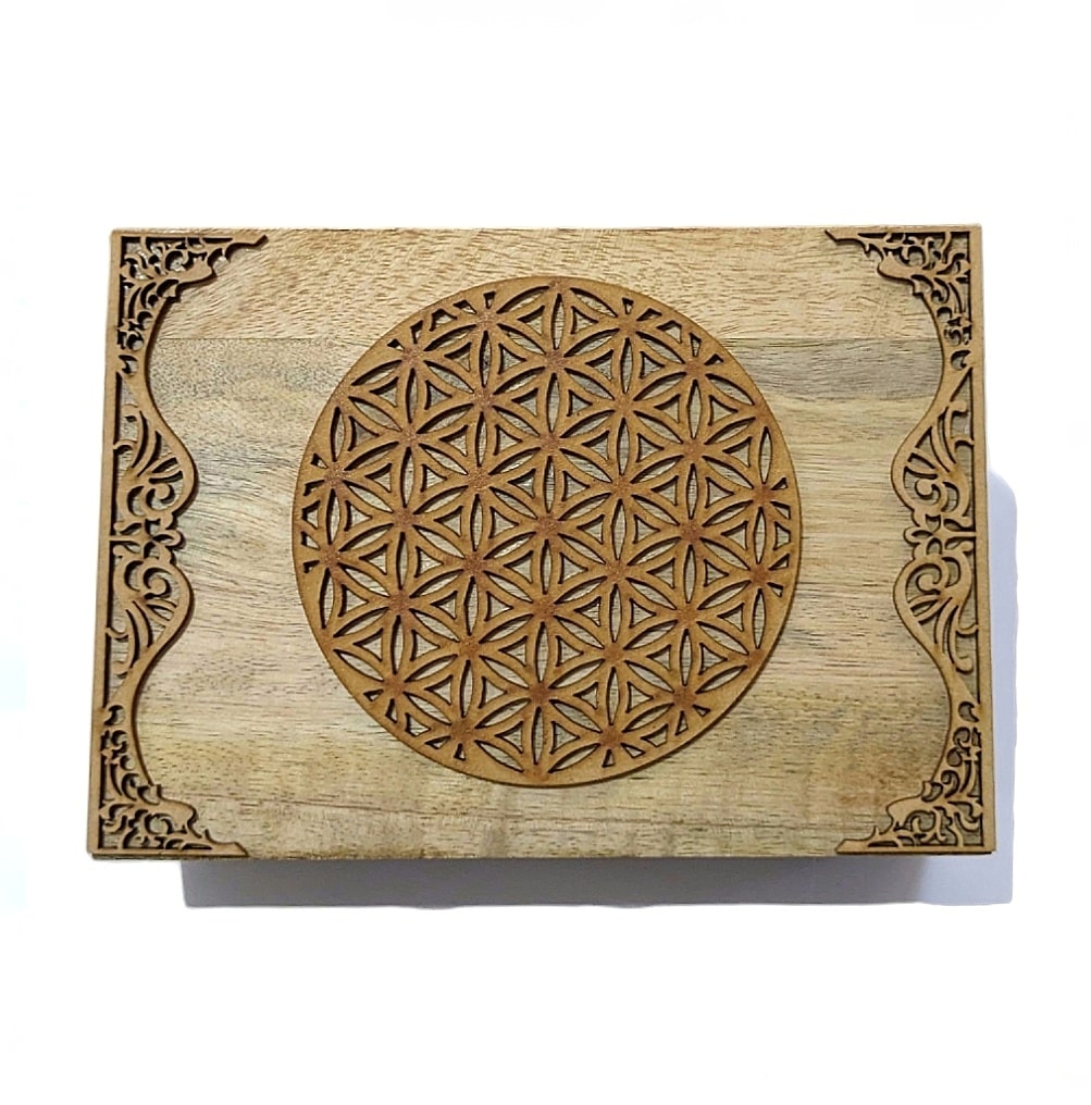 Boîte en Bois Fleur de vie - Elithos