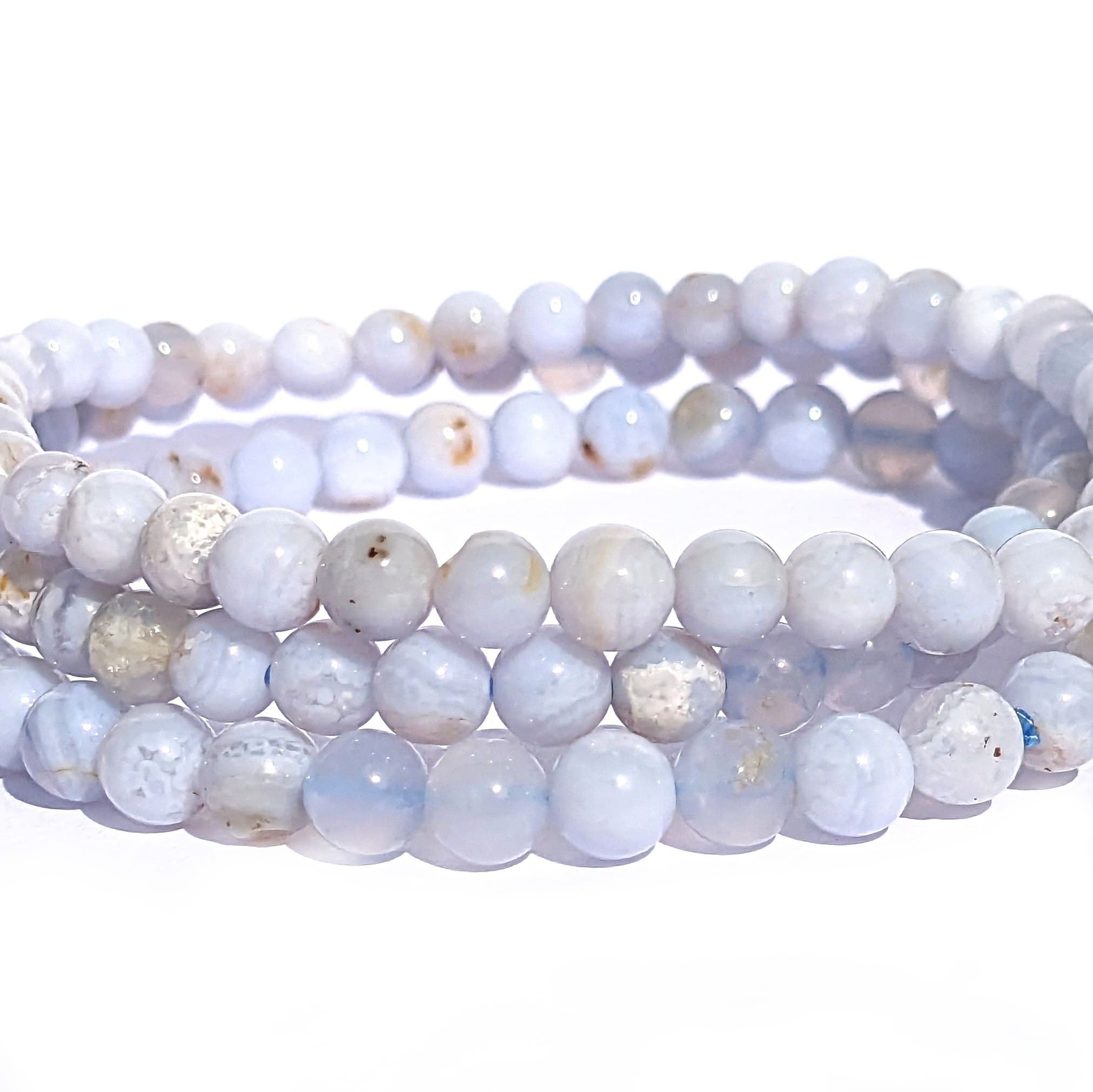 bracelet pierre calcédoine bleue