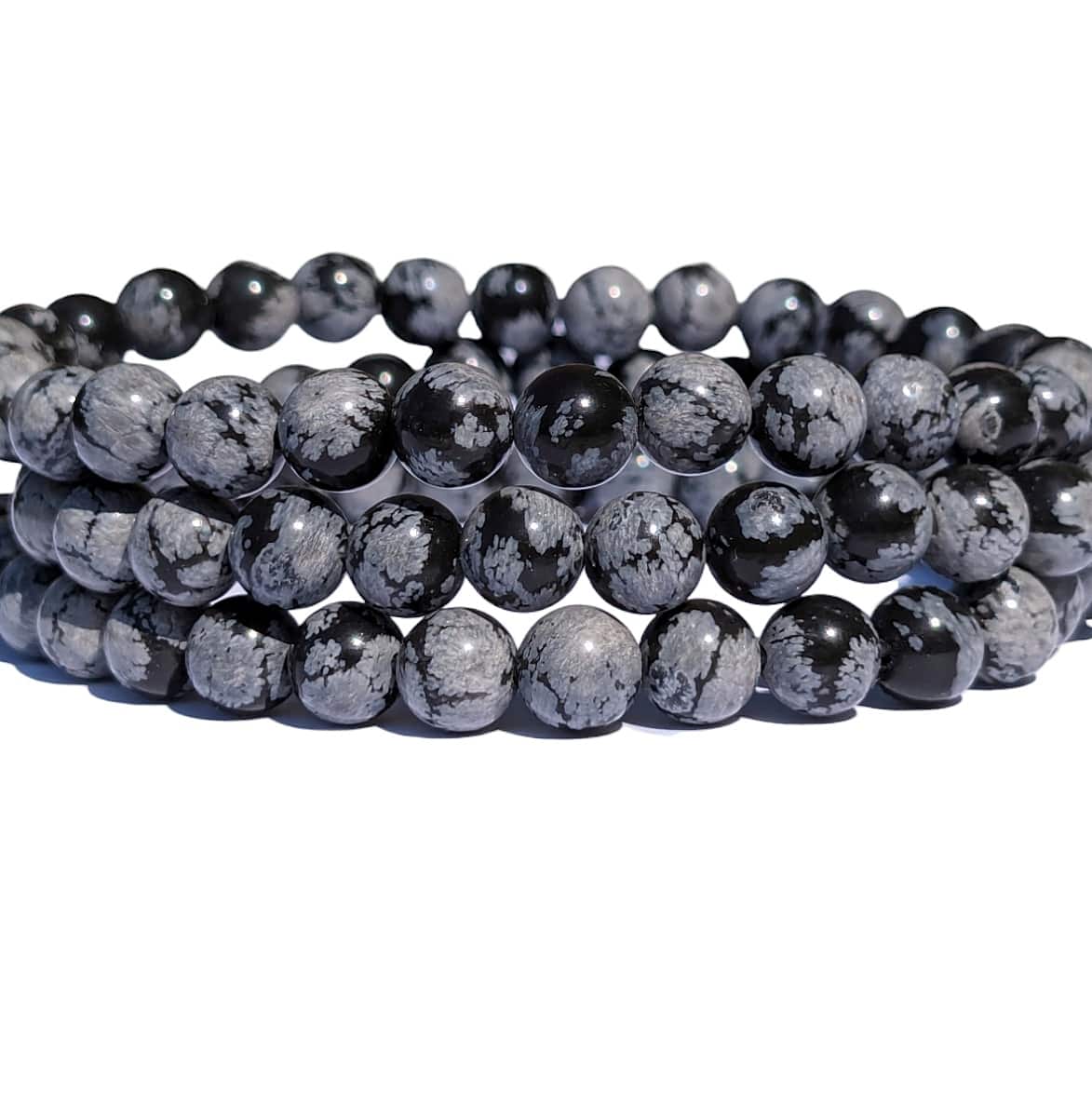Bracelet Perles Obsidienne Flocon de Neige – Protection et Équilibre - Elithos