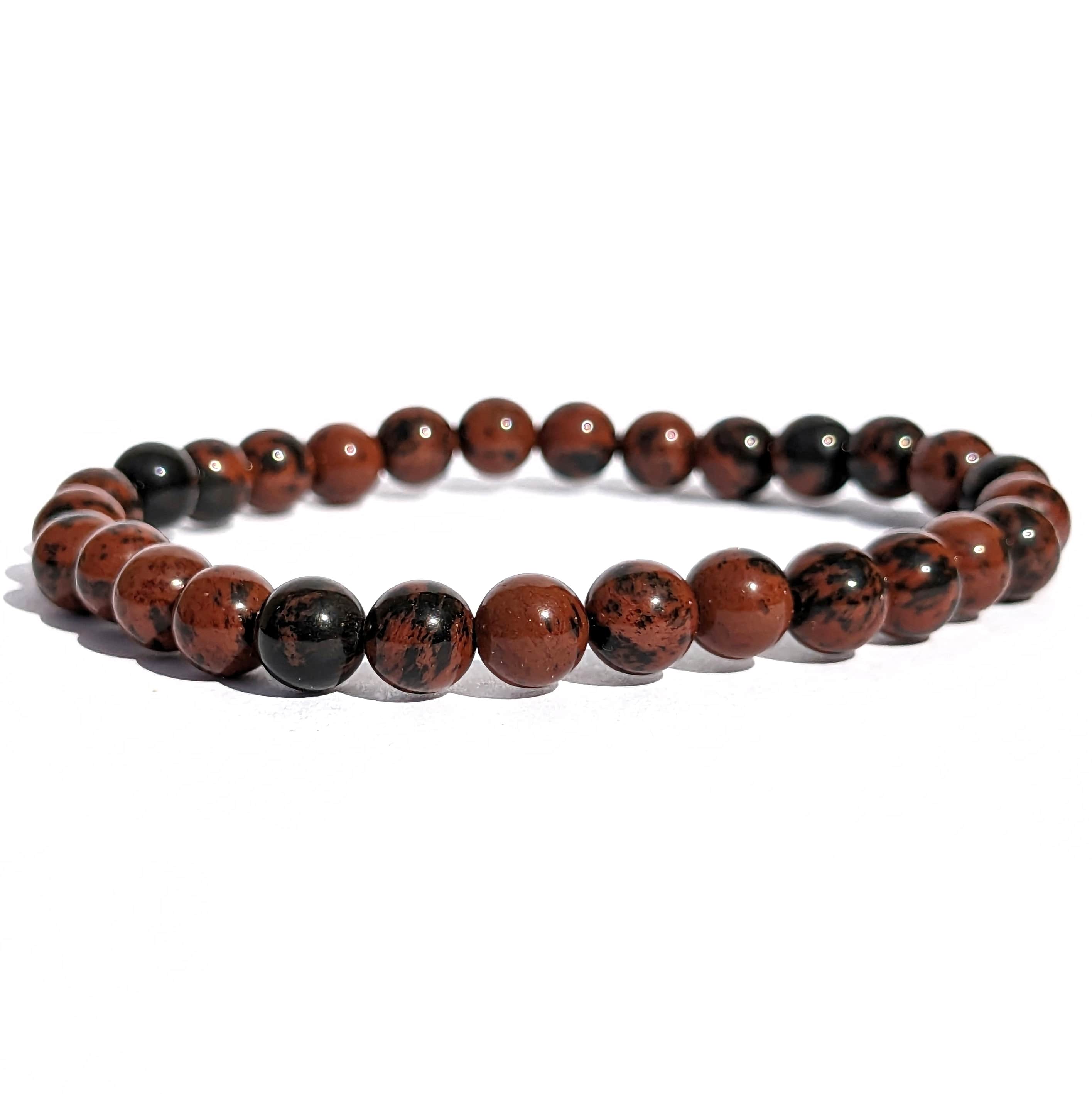 bracelet obsidienne acajou