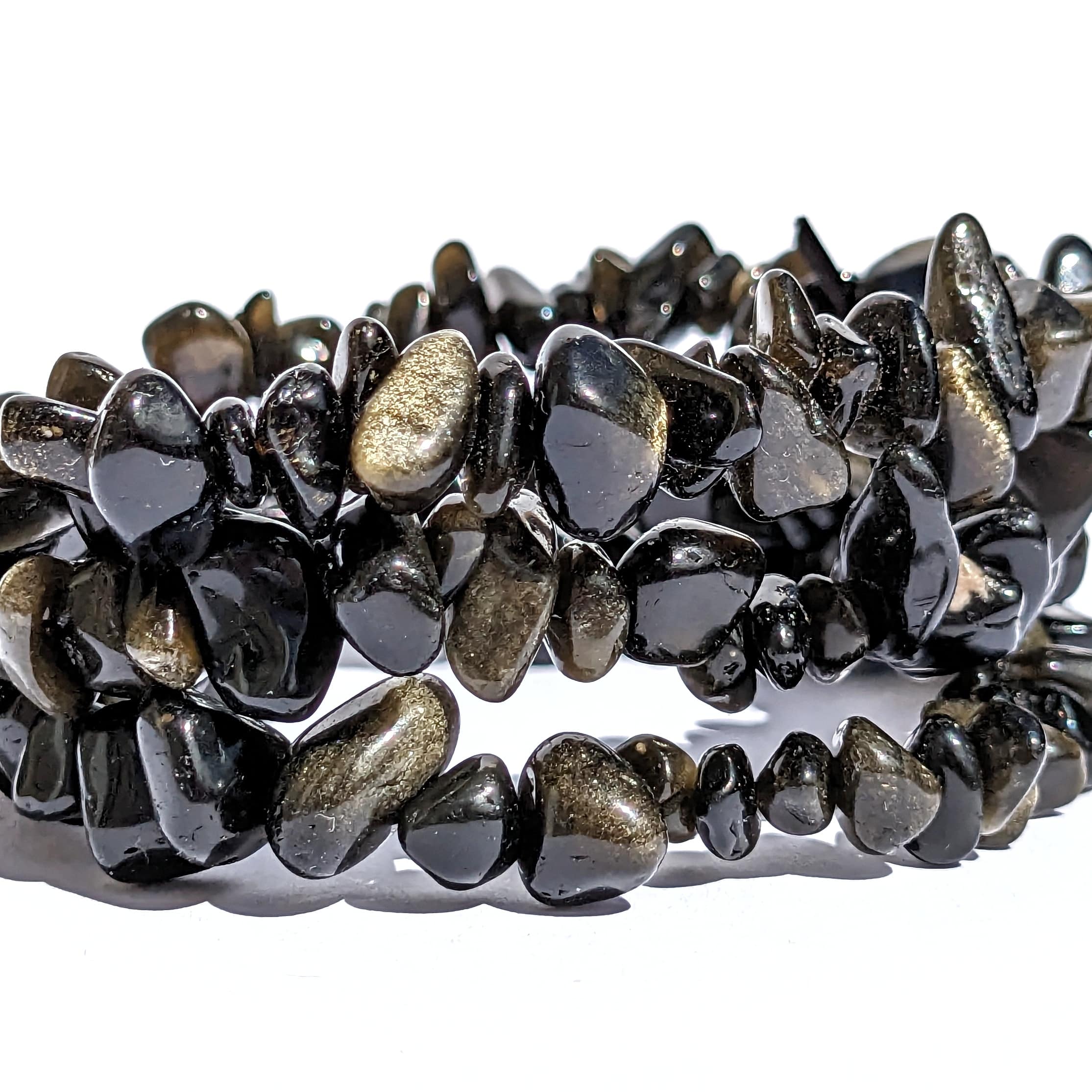 obsidienne argenté bracelet
