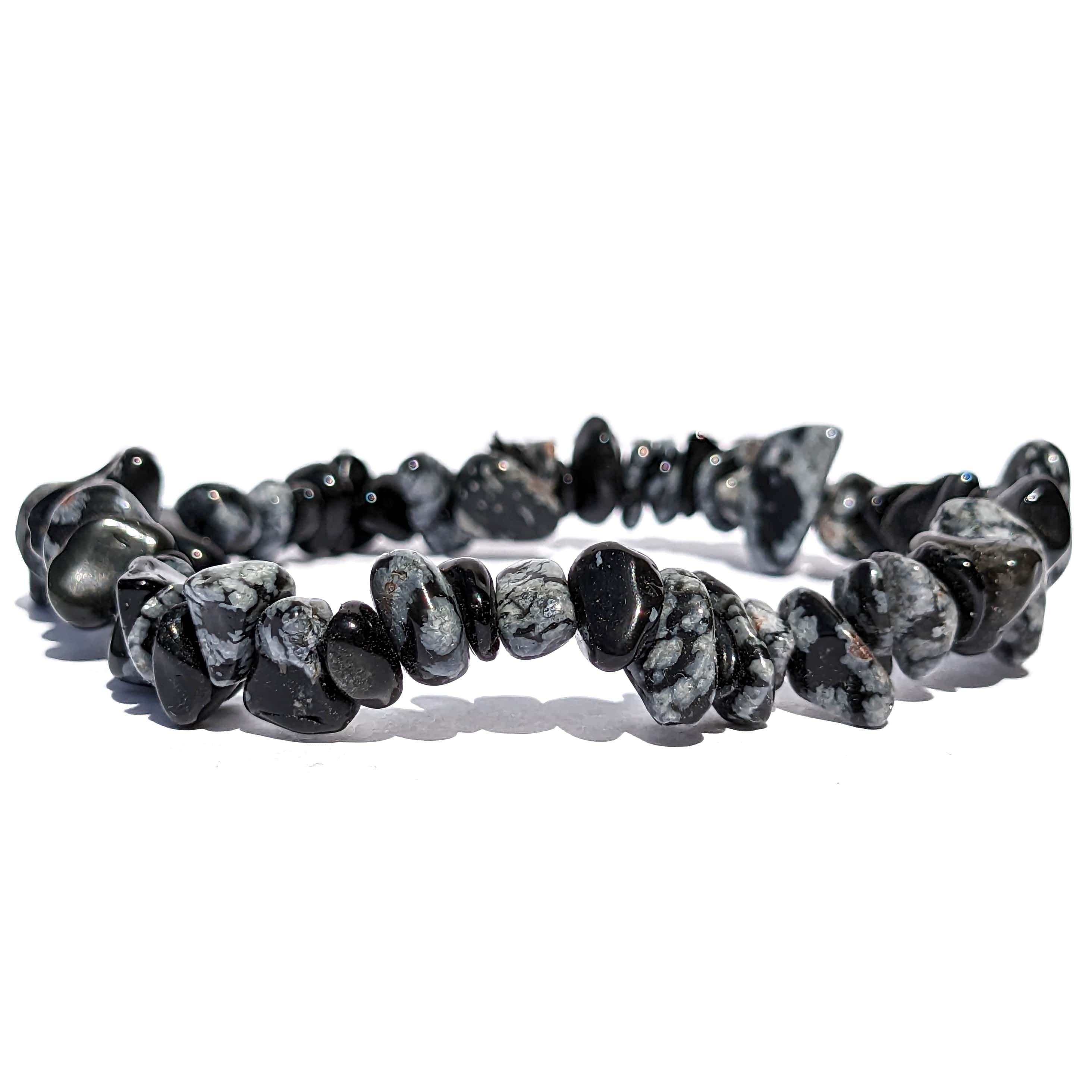 bracelet obsidienne flocon de neige