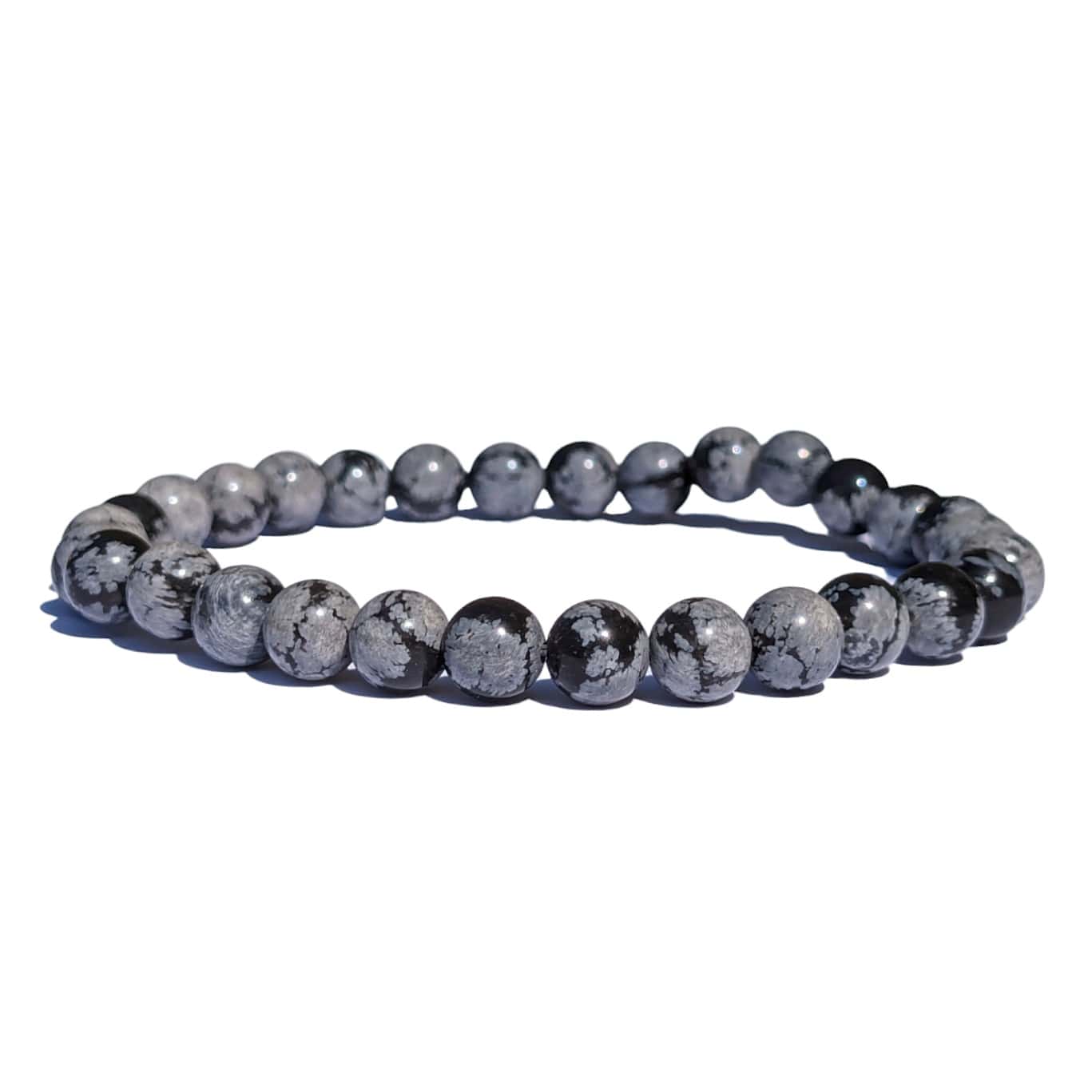 Bracelet Perles Obsidienne Flocon de Neige – Protection et Équilibre - Elithos