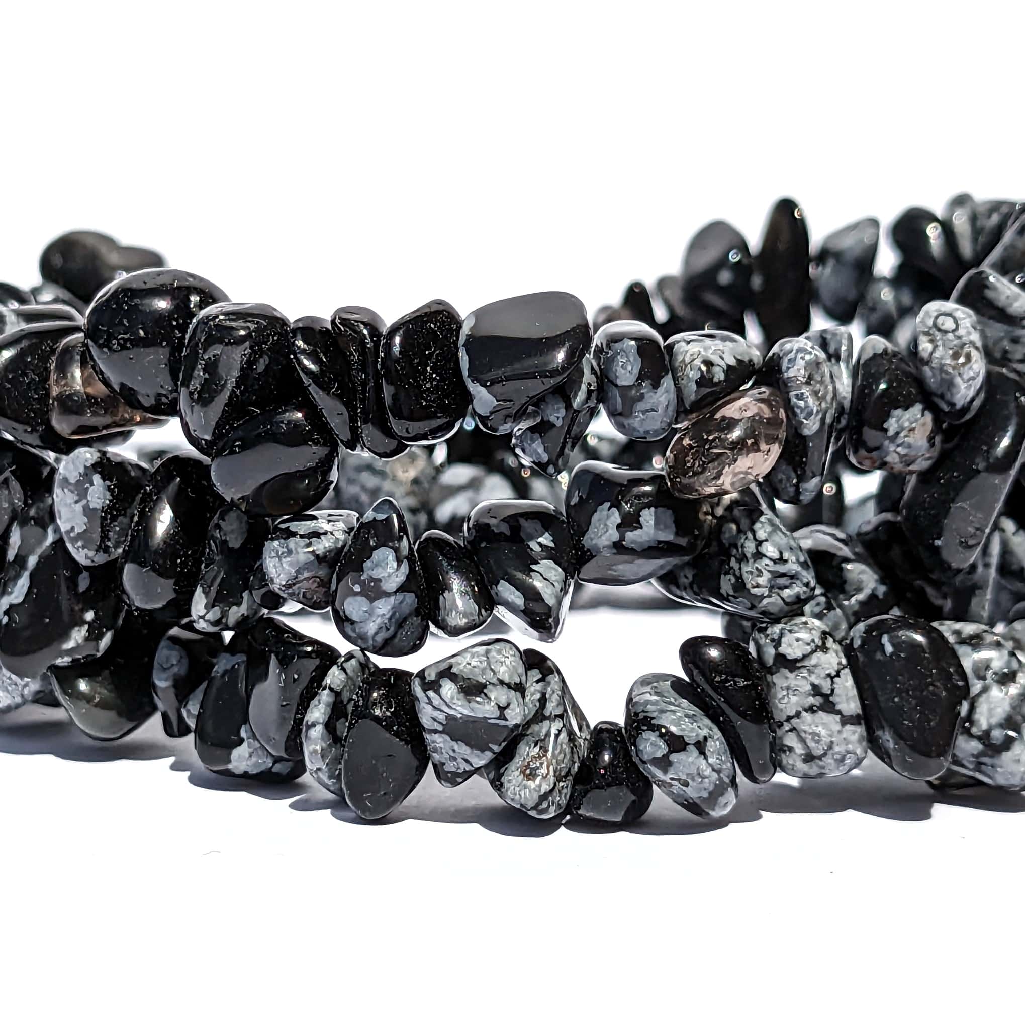 bracelet pierre obsidienne flocon de neige