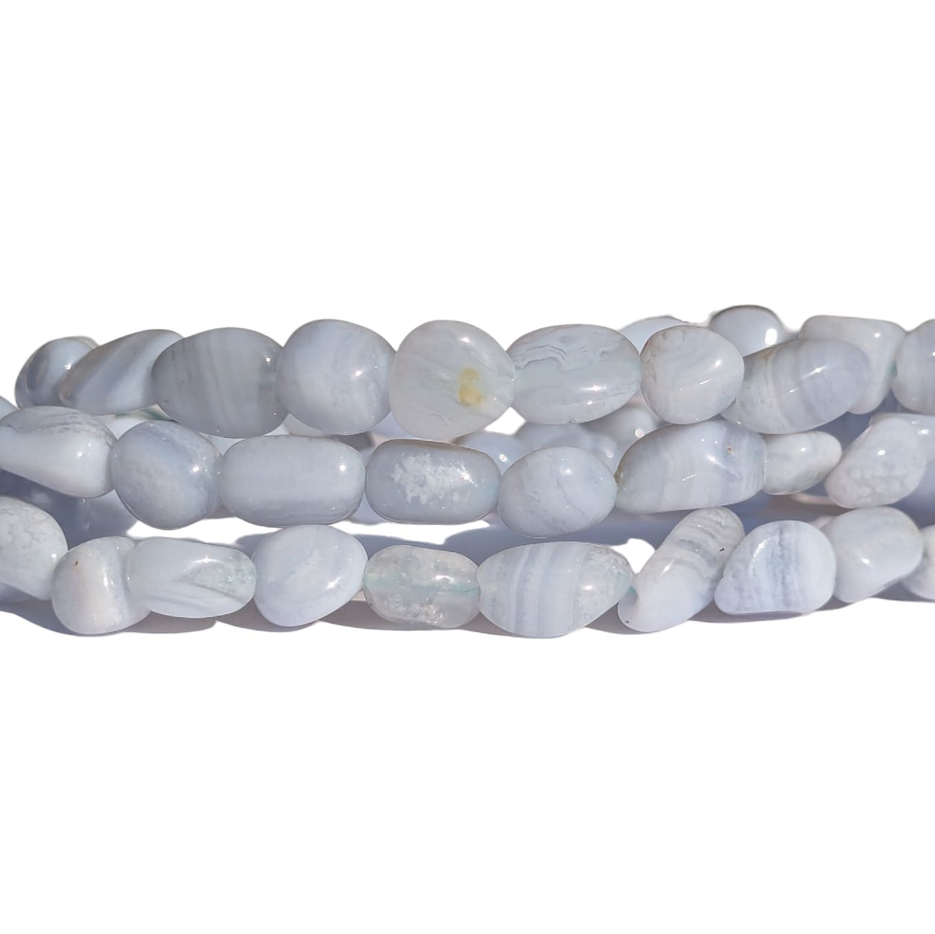 bracelet pierre calcédoine bleue