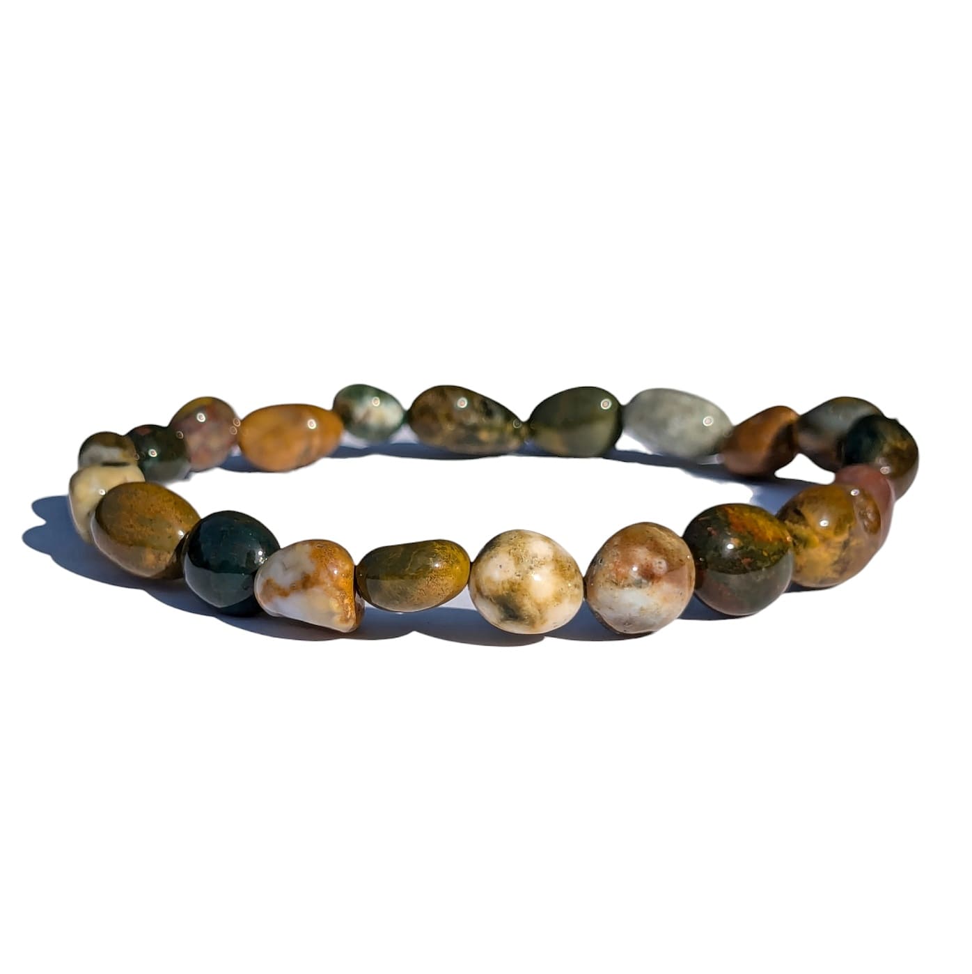 bracelet pierre roulée jaspe ocean