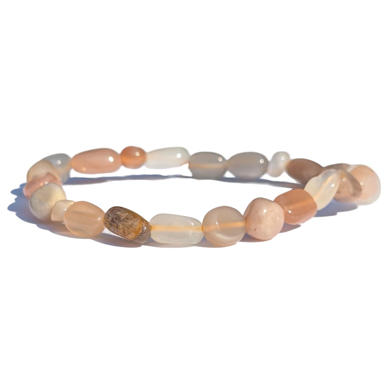 bracelet pierre roulée pierre de lune multi