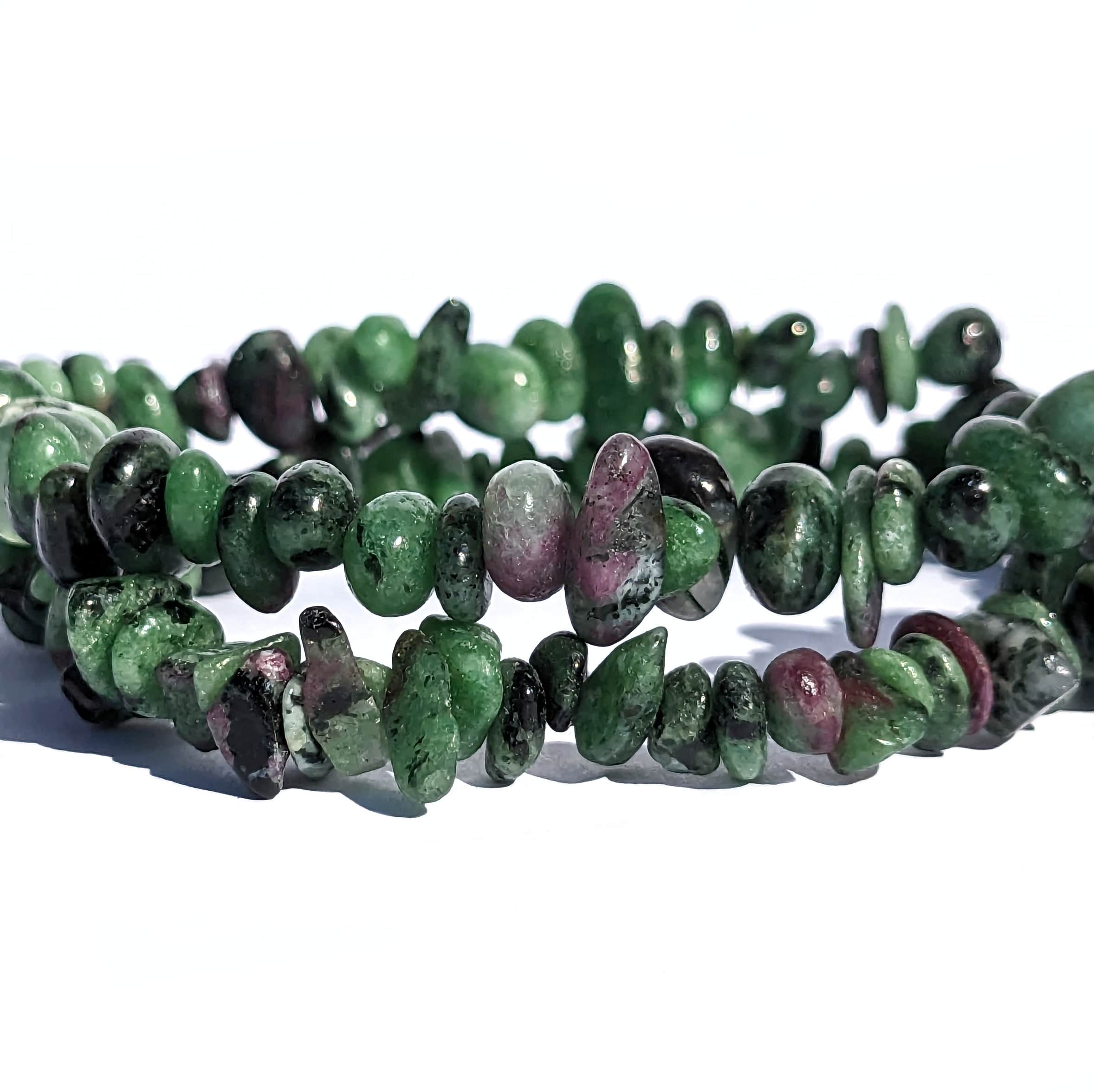 pierre rubis zoisite en bracelet