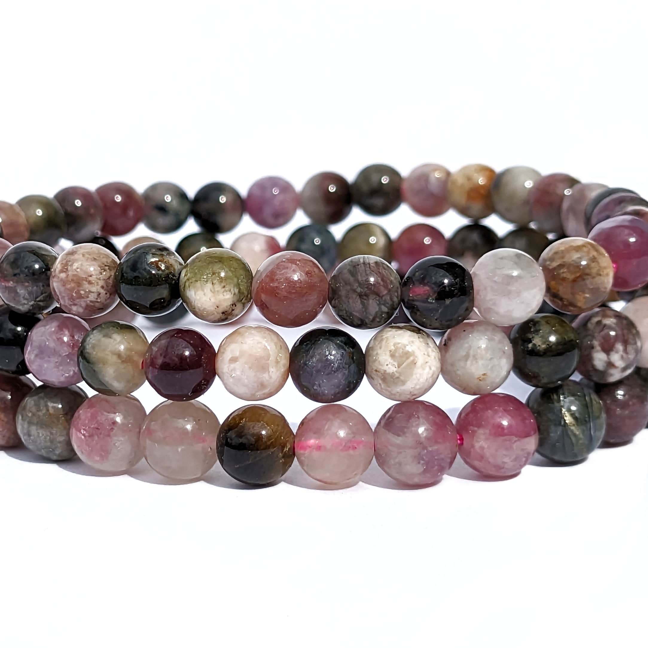 bracelet pierre tourmaline multicolor