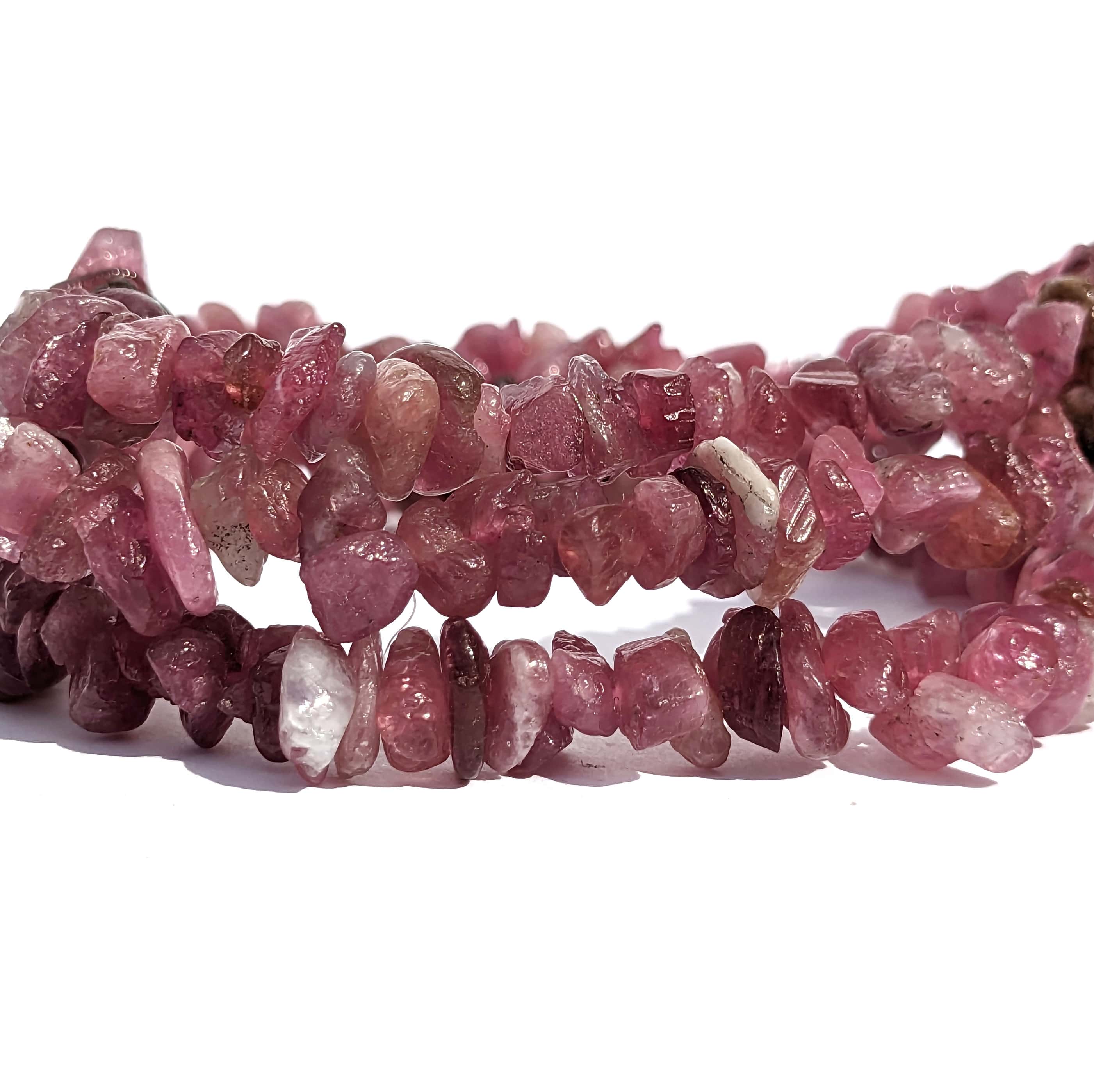 pierre tourmaline rose en bracelet