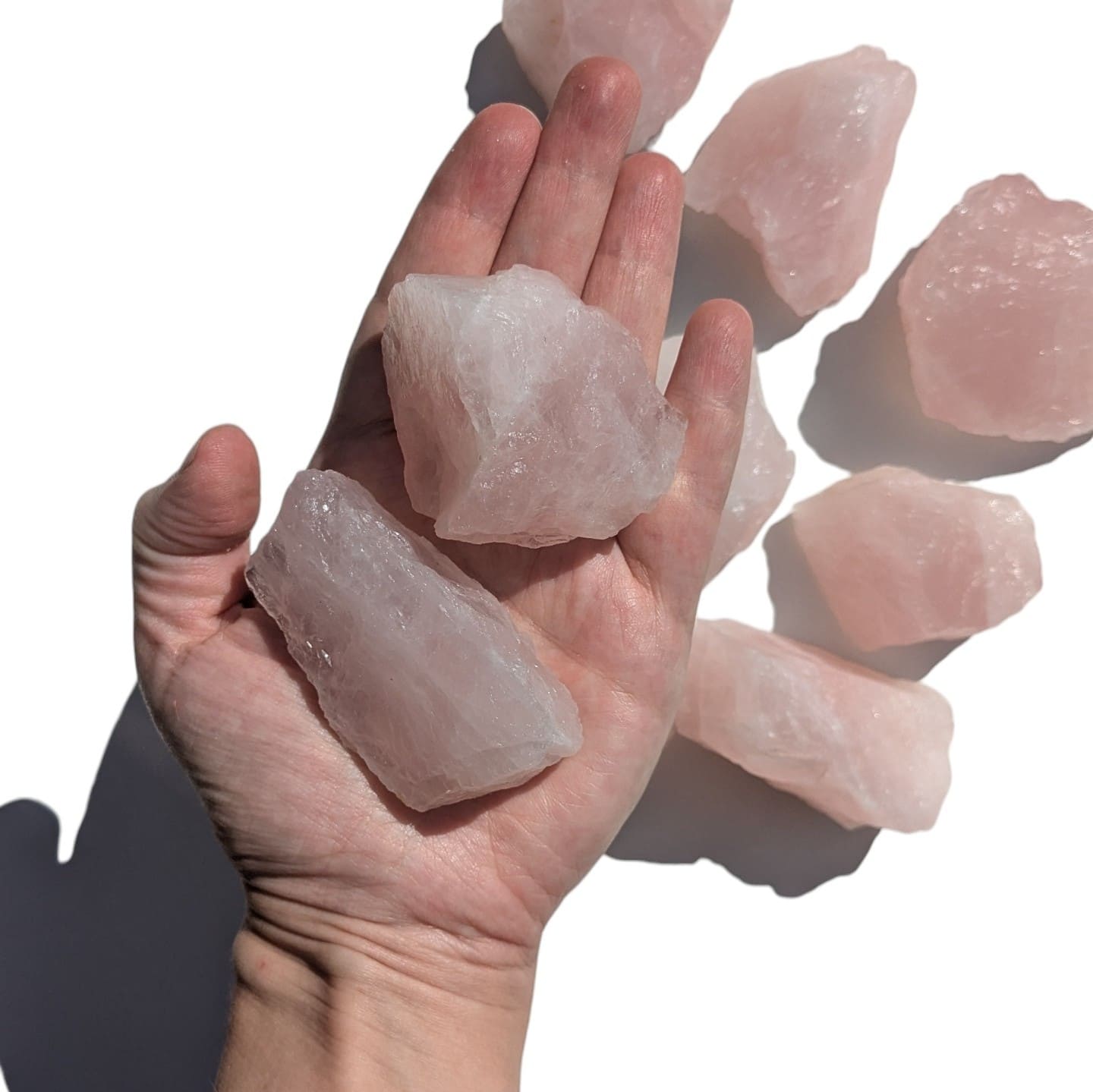pierre naturelle quartz rose brute