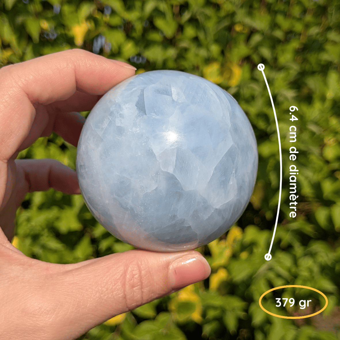 Sphère calcite bleue