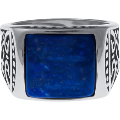 Chevalière rectangle lapis lazuli