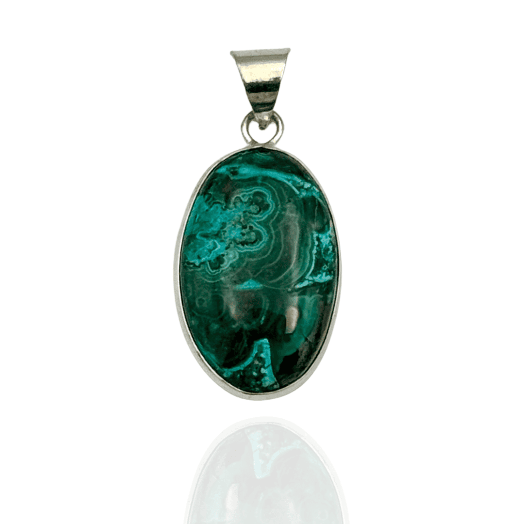 Pendentif en Chrysocolle Malachite – Harmonie et Transformation