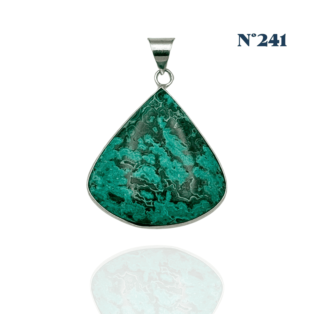 Pendentif en Chrysocolle Malachite – Harmonie et Transformation