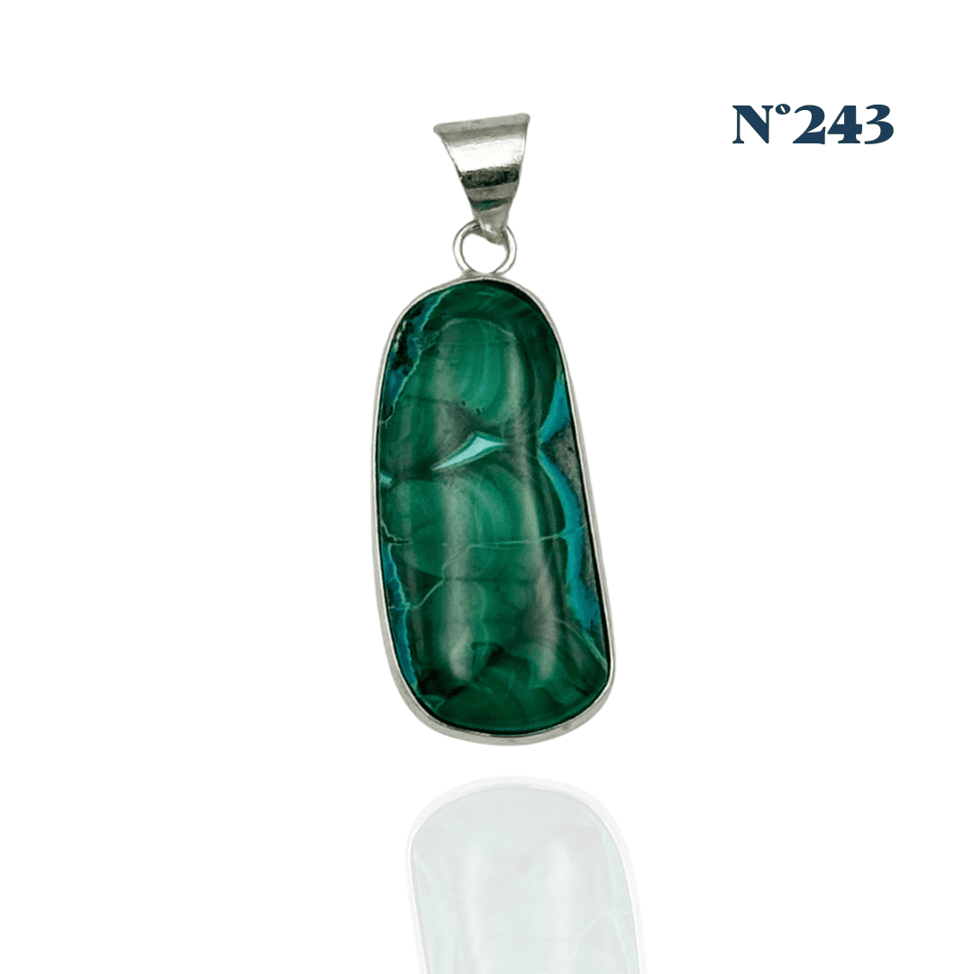 Pendentif en Chrysocolle Malachite – Harmonie et Transformation