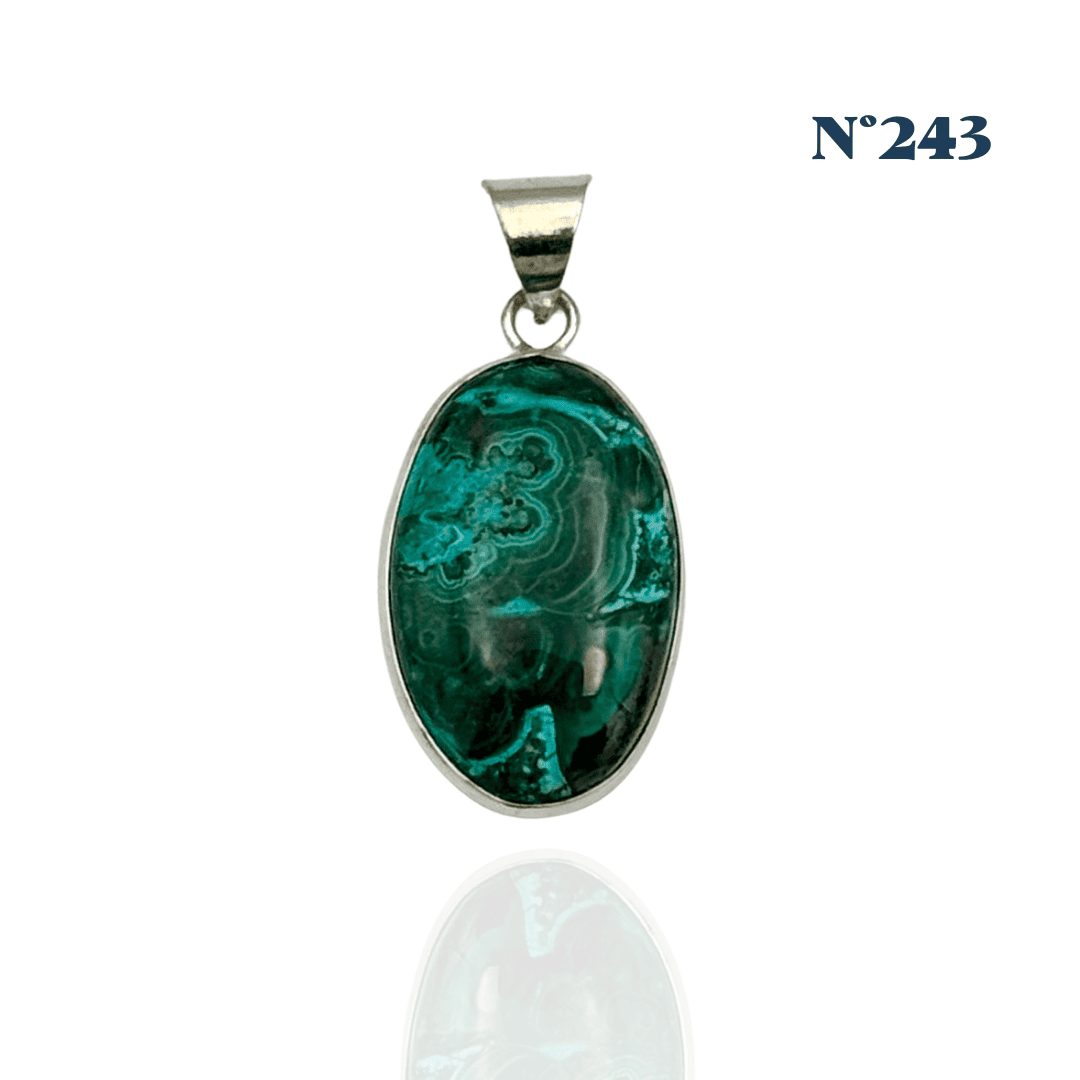 Pendentif en Chrysocolle Malachite – Harmonie et Transformation